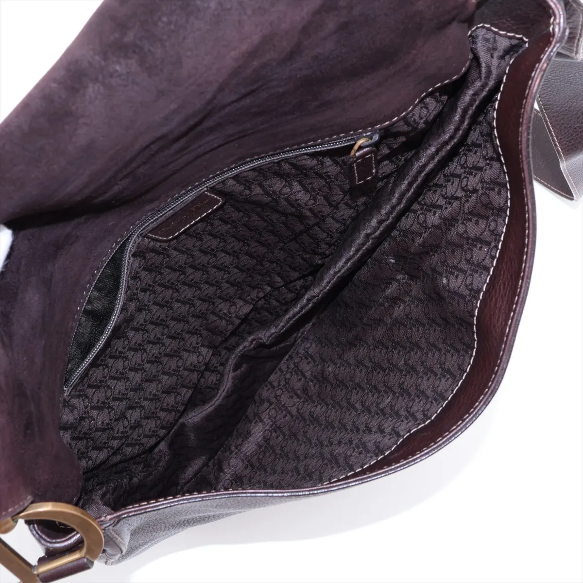 Saddle Leather Shoulder Bag, Brown — view 6