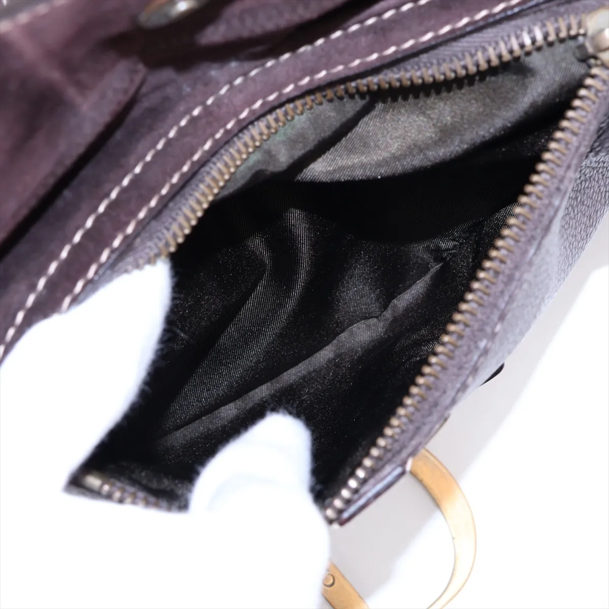 Saddle Leather Shoulder Bag, Brown — view 8