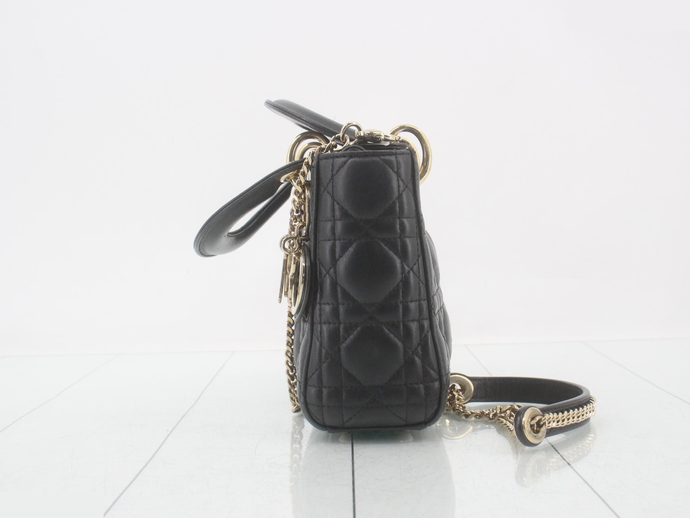 Lady Dior Mini Leather Black — view 3