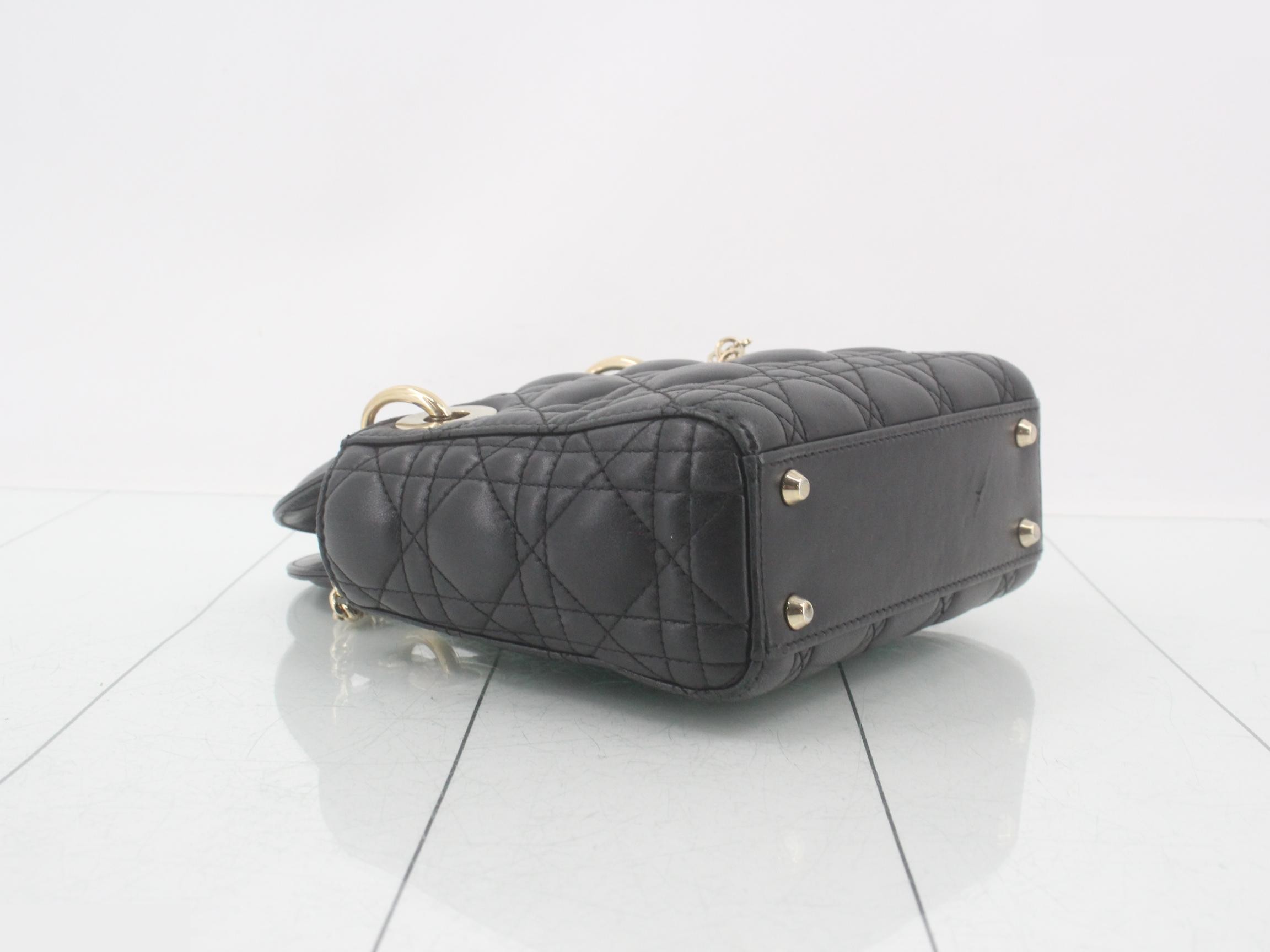 Lady Dior Mini Leather Black — view 5