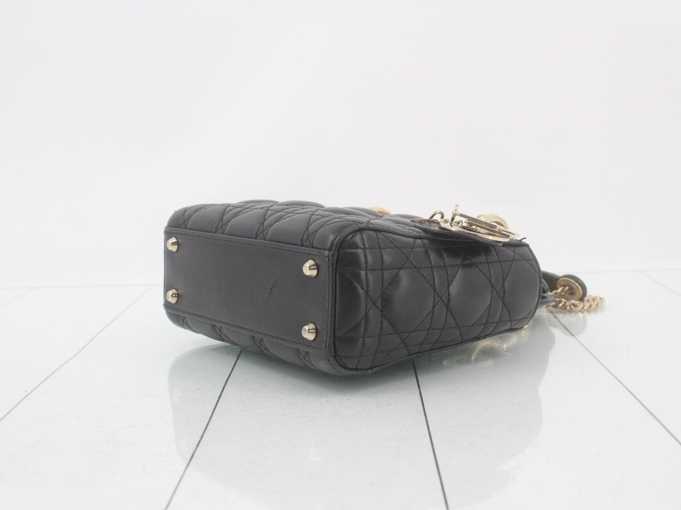Lady Dior Mini Leather Black — view 6
