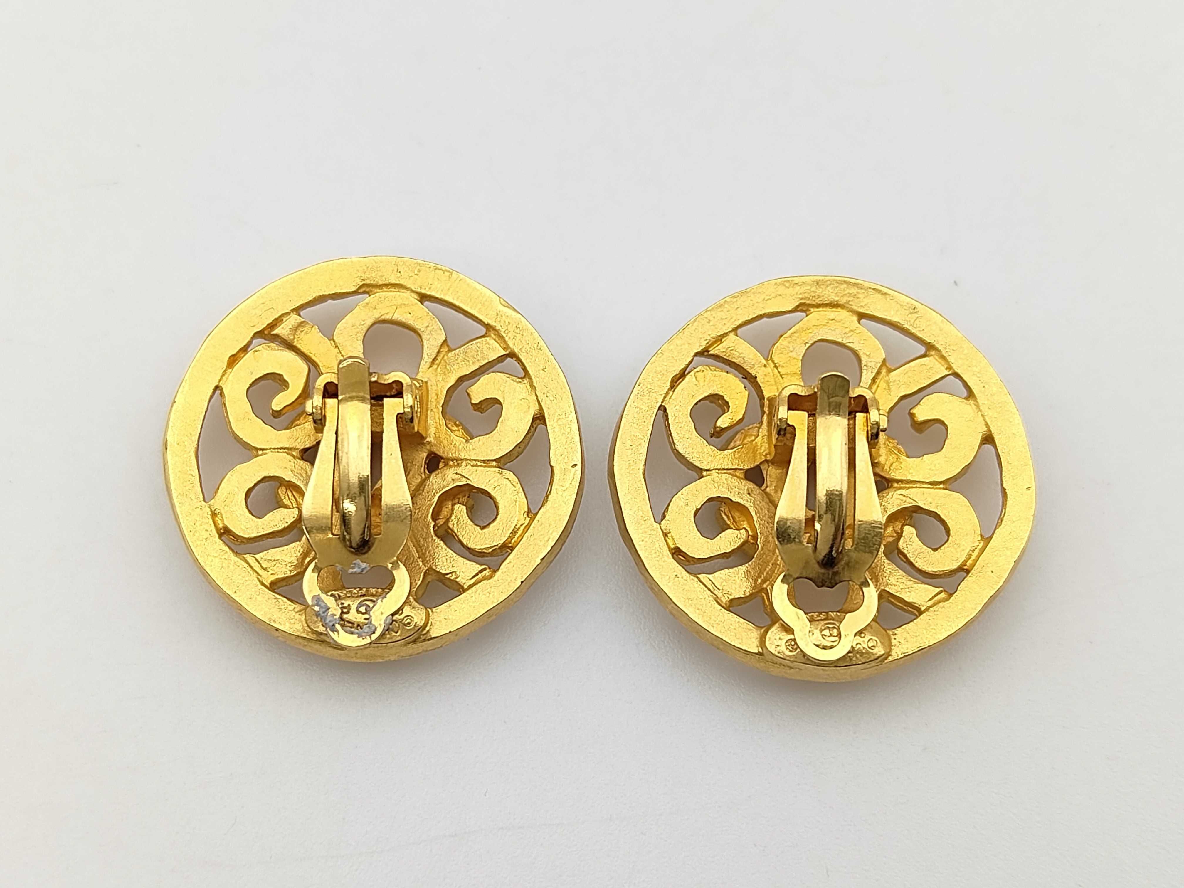 Coco Mark Openwork Gold Earrings — view 2