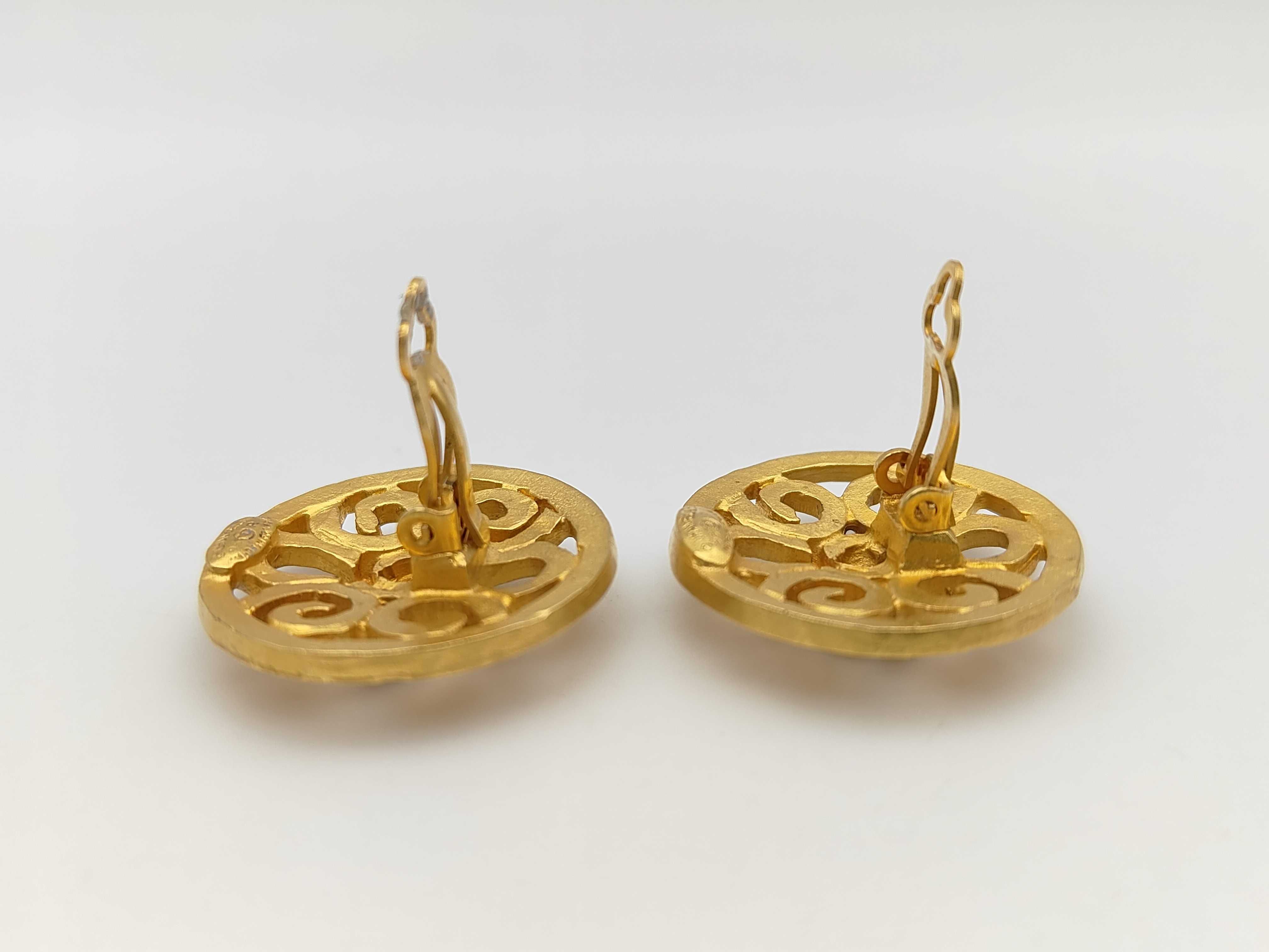 Coco Mark Openwork Gold Earrings — view 4