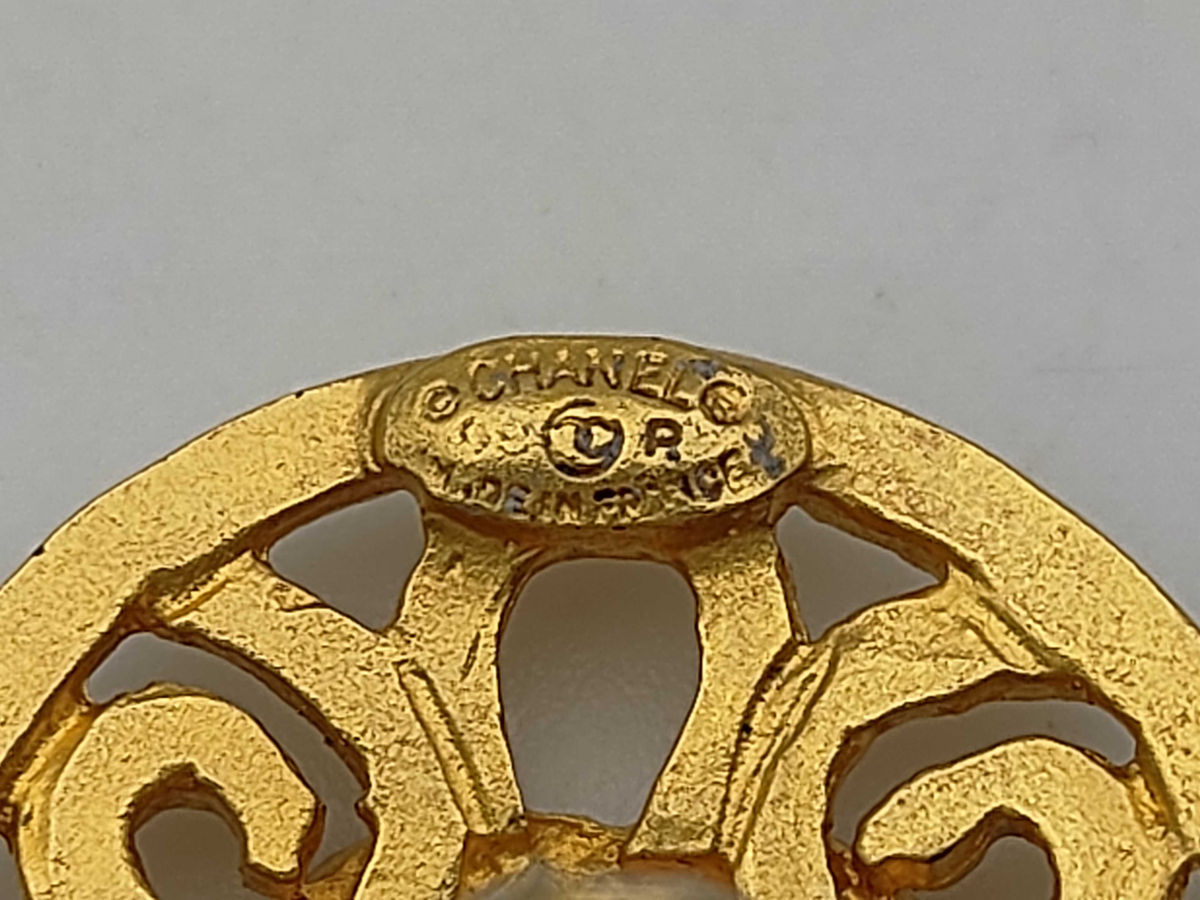 Coco Mark Openwork Gold Earrings — view 5