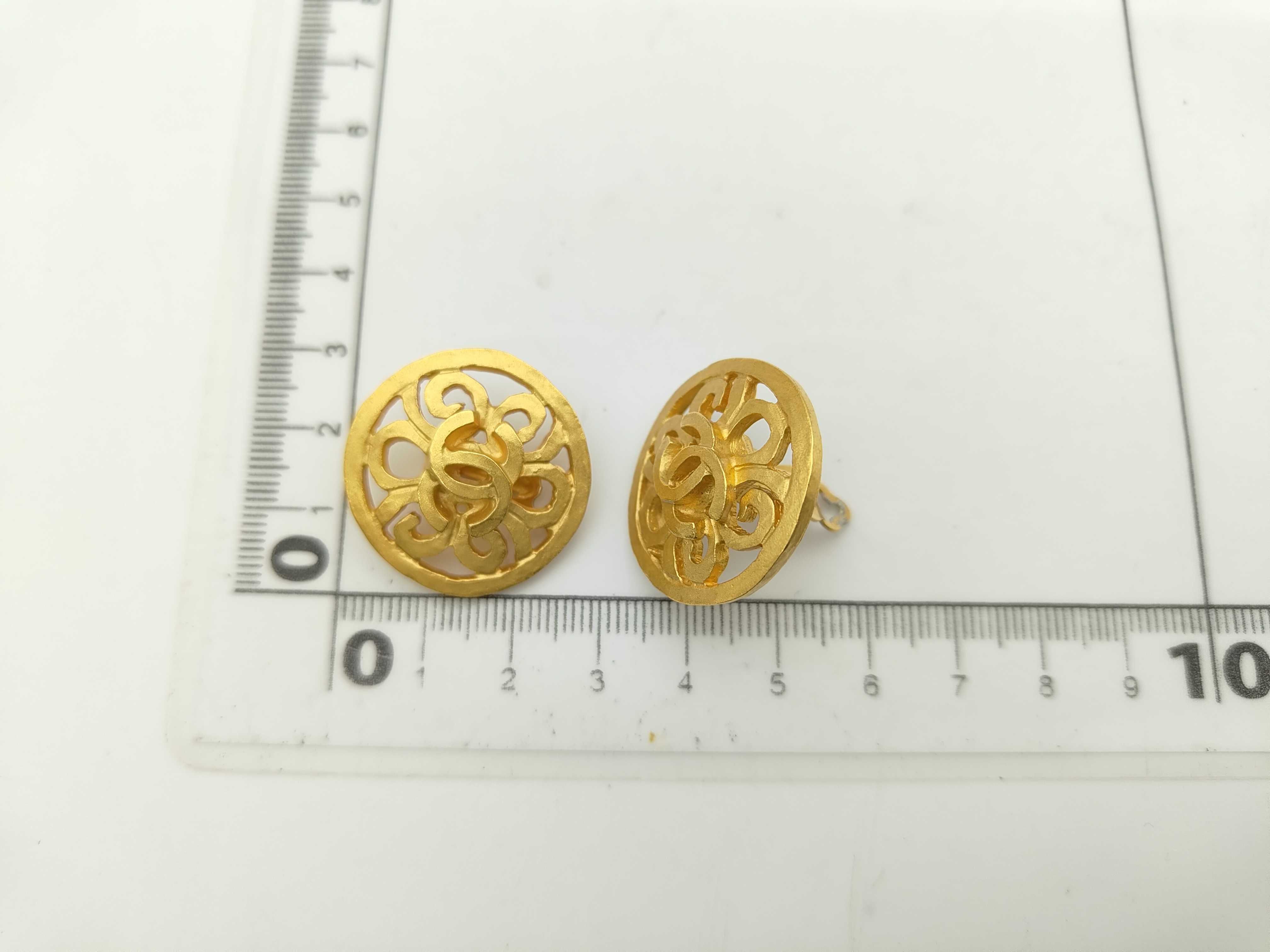 Coco Mark Openwork Gold Earrings — view 6