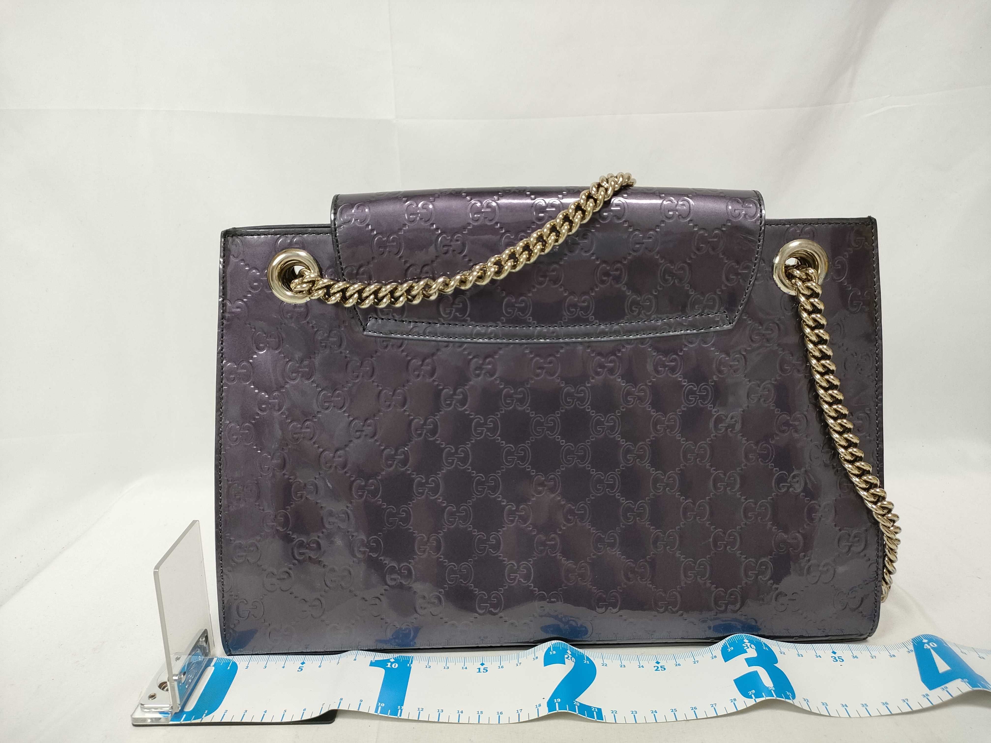 (Gucci) Guccissima Horsebit Emily Patent Leather Chain Shoulder Bag Purple Shoulder Bag — view 2