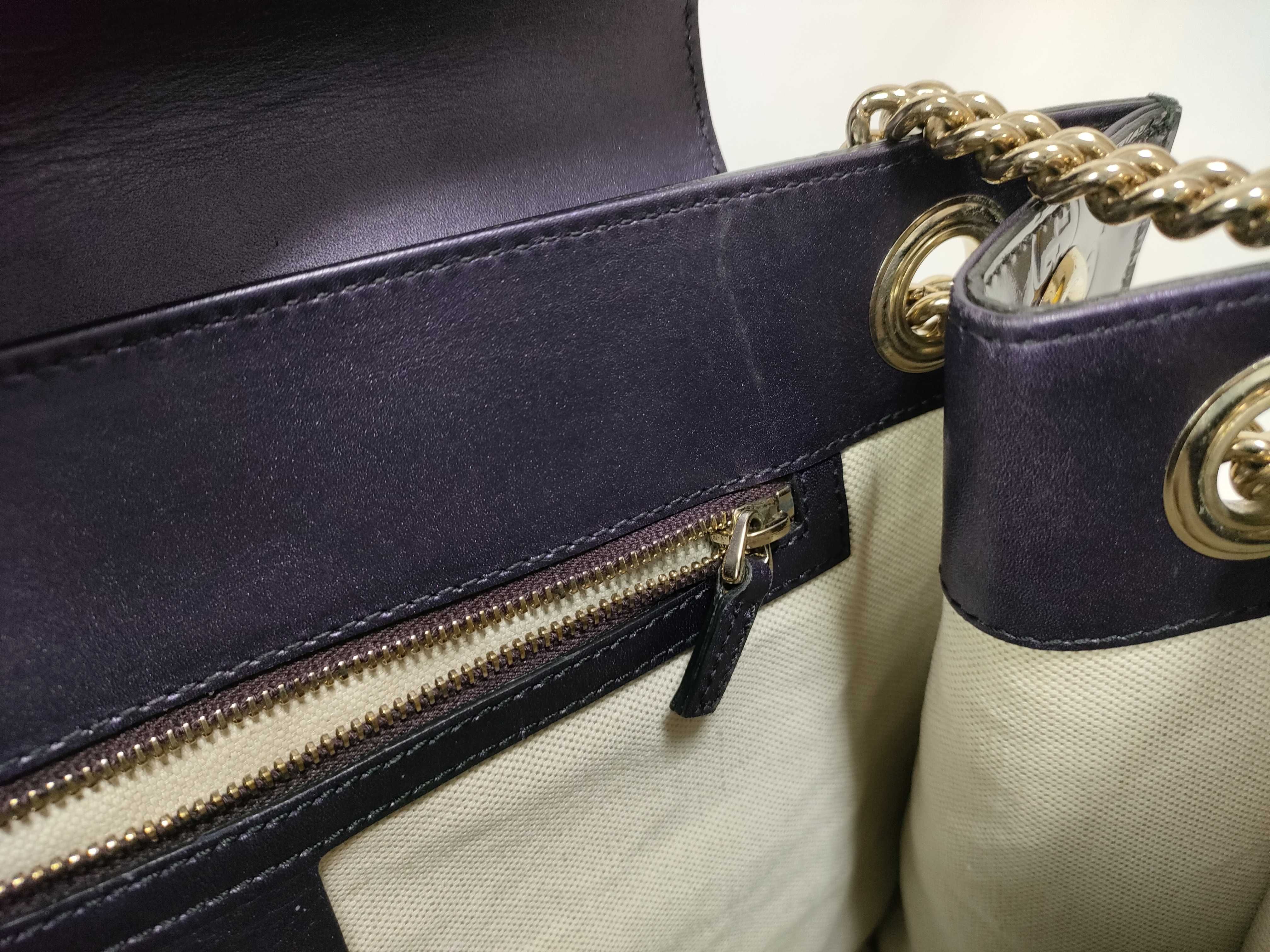 (Gucci) Guccissima Horsebit Emily Patent Leather Chain Shoulder Bag Purple Shoulder Bag — view 11