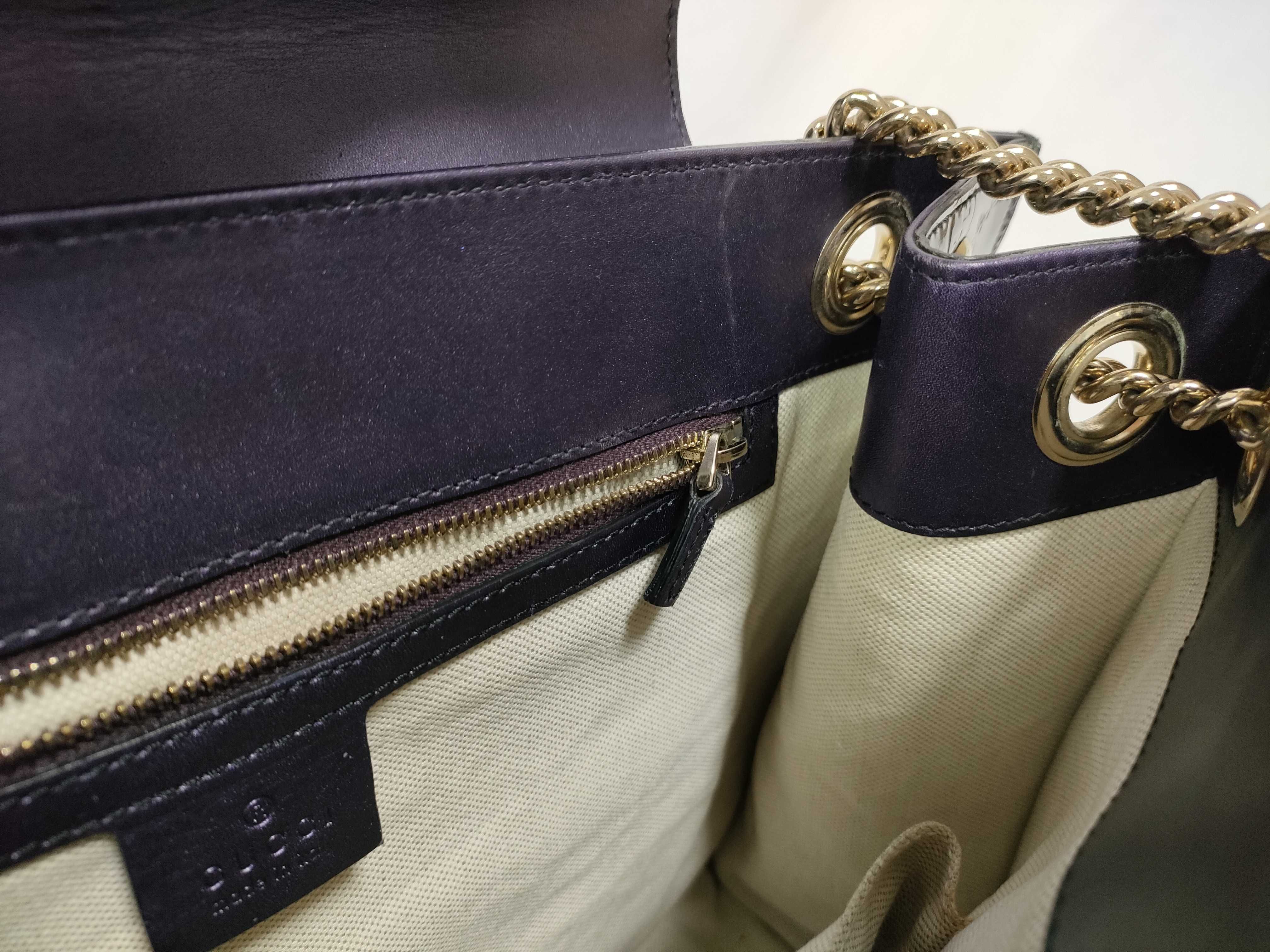 (Gucci) Guccissima Horsebit Emily Patent Leather Chain Shoulder Bag Purple Shoulder Bag — view 12