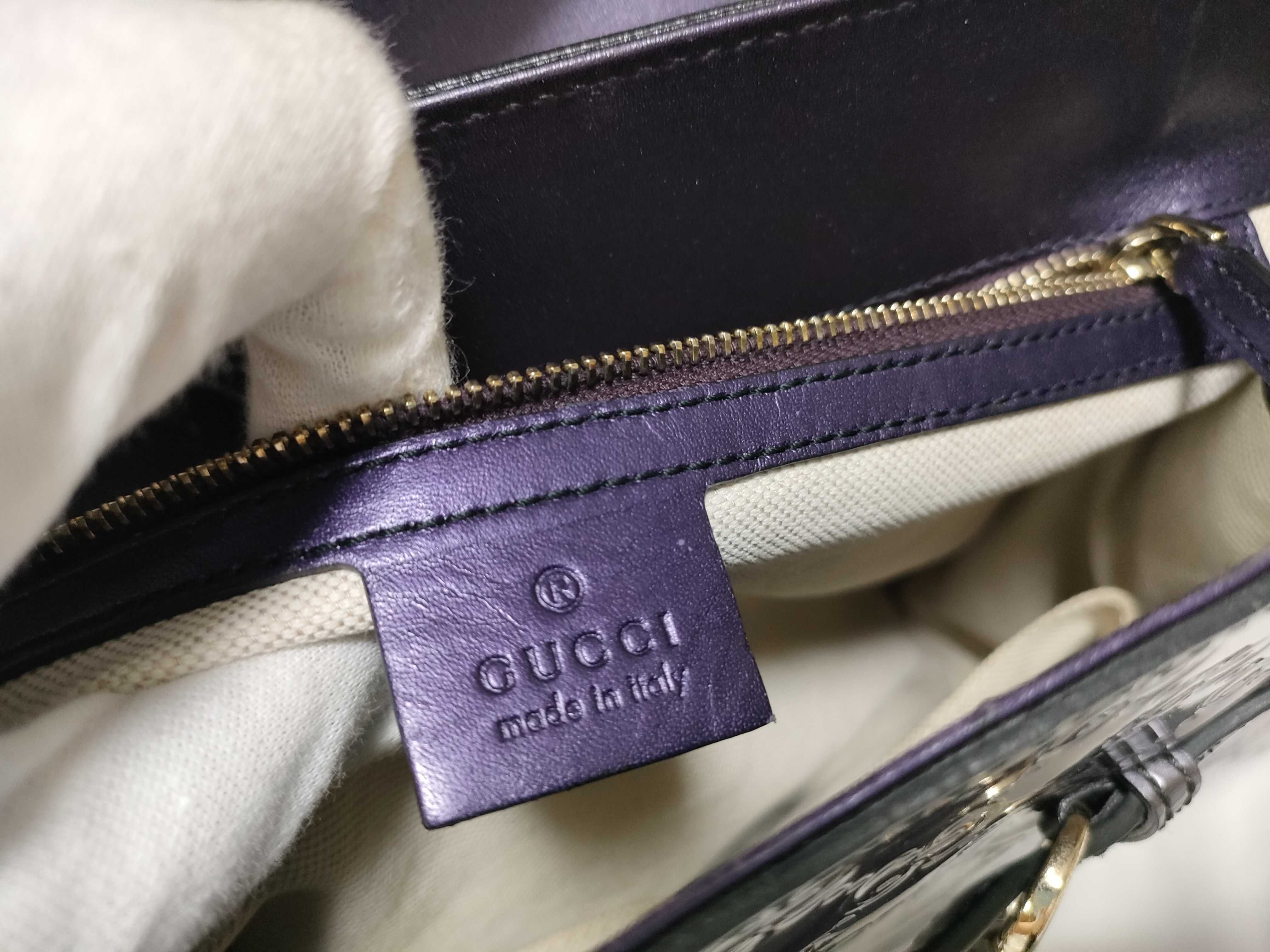 (Gucci) Guccissima Horsebit Emily Patent Leather Chain Shoulder Bag Purple Shoulder Bag — view 14