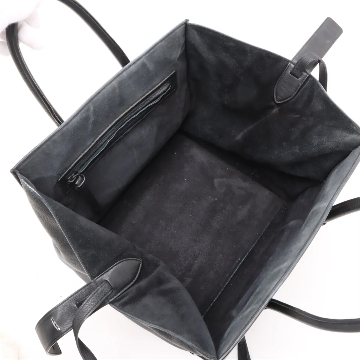 Luggage Phantom Medium Leather Tote Bag Black — view 7