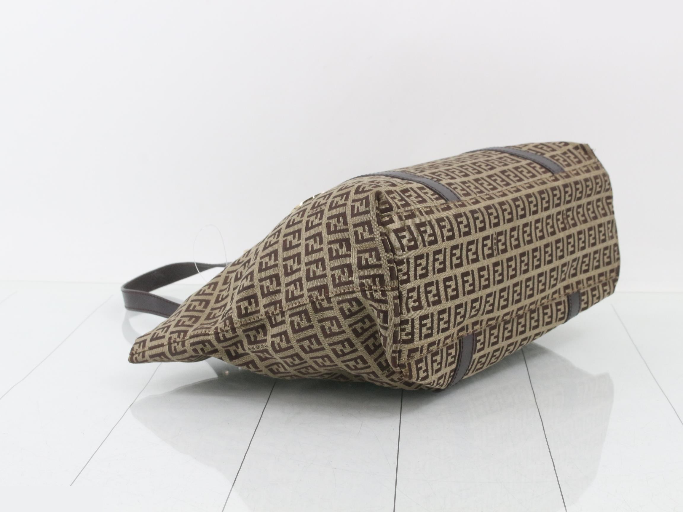 Canvas x Leather Zucchino Tote Bag with Charm 8BH215 — view 5