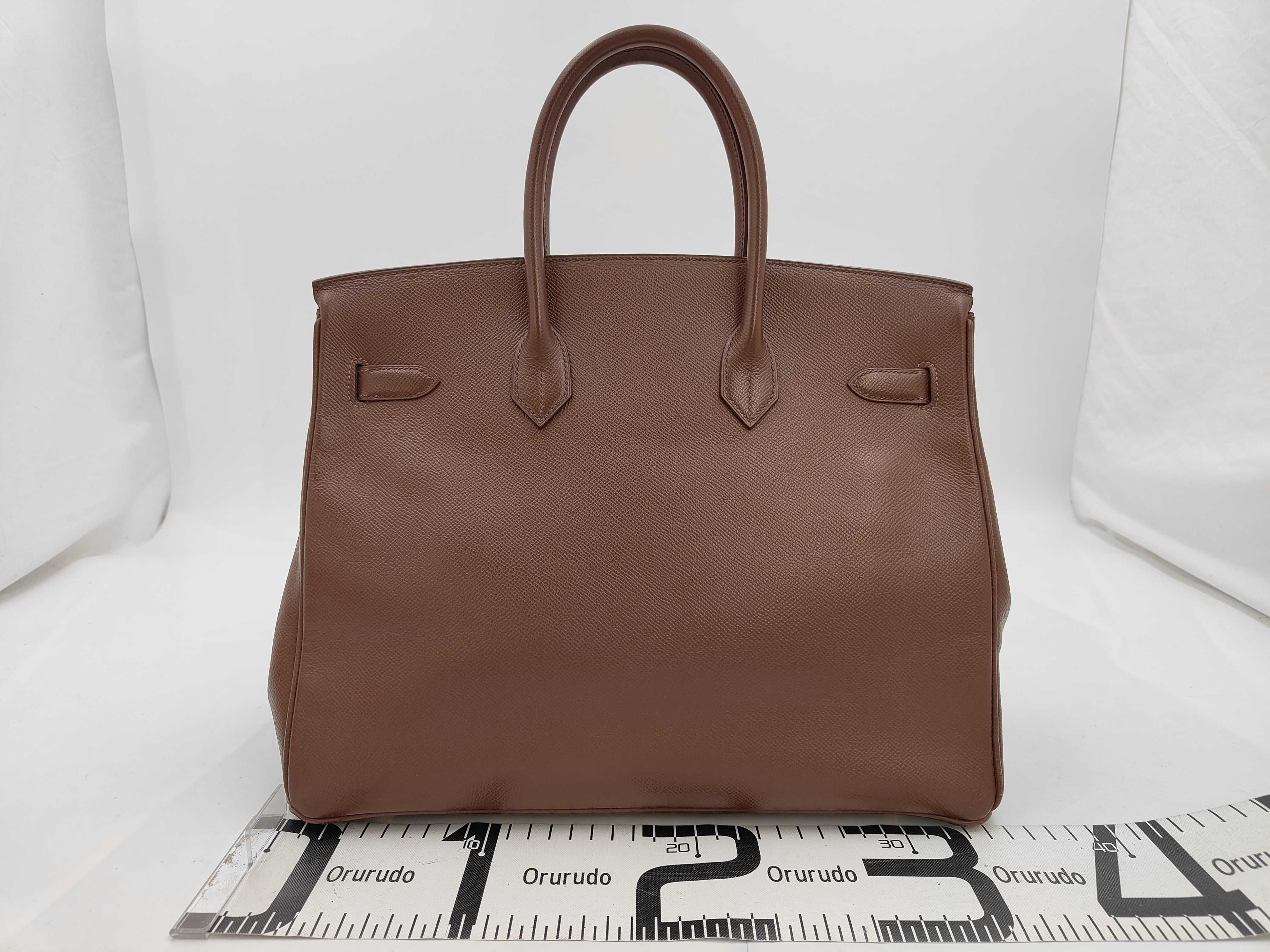 Birkin Bag BIRKIN STAMP SQUARE B 35 BROWN GHW Handbag — view 2