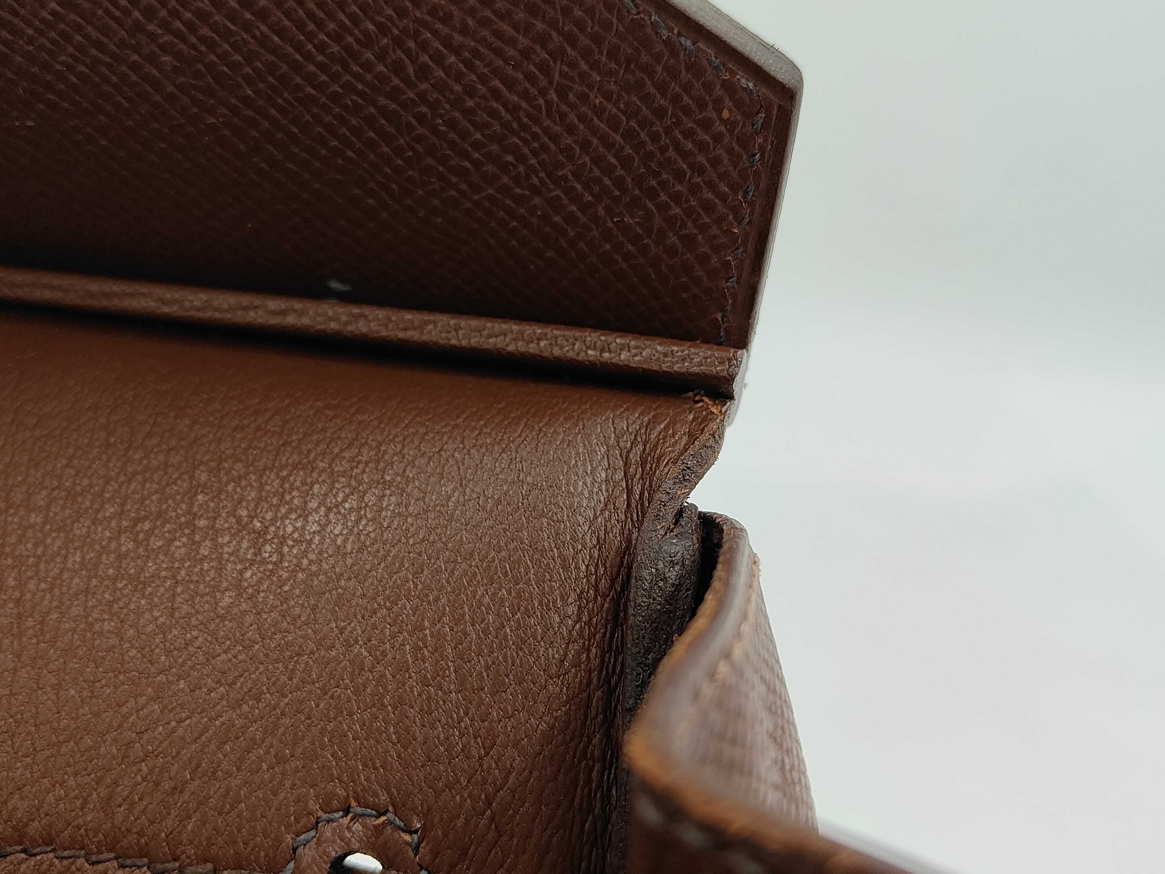 Birkin Bag BIRKIN STAMP SQUARE B 35 BROWN GHW Handbag — view 11
