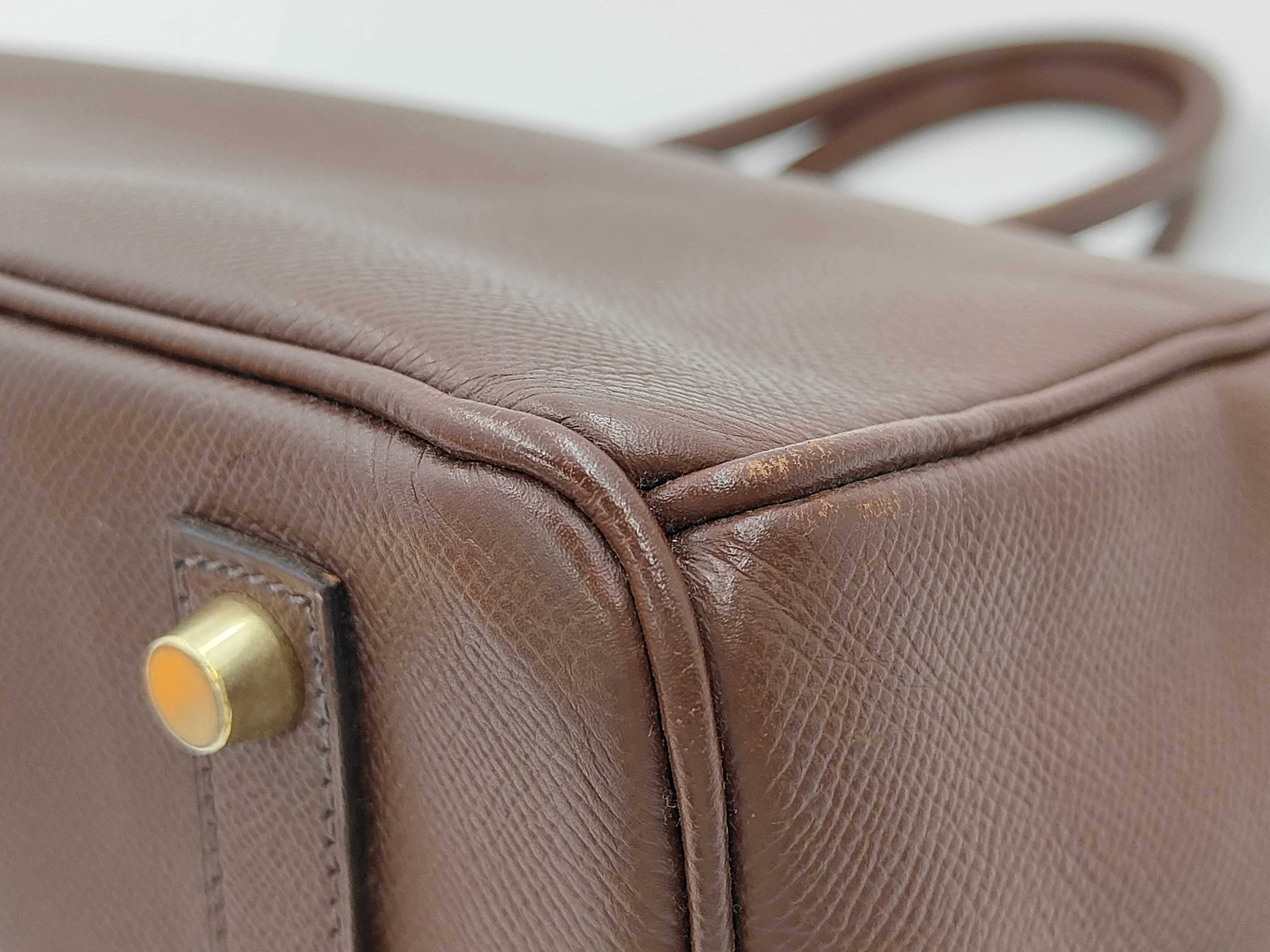 Birkin Bag BIRKIN STAMP SQUARE B 35 BROWN GHW Handbag — view 6