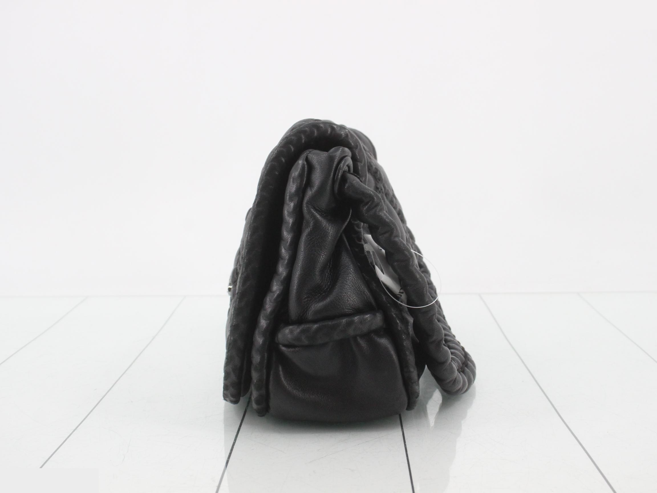 Matelassé One-Shoulder Bag, Lambskin, Series 11, Black — view 3