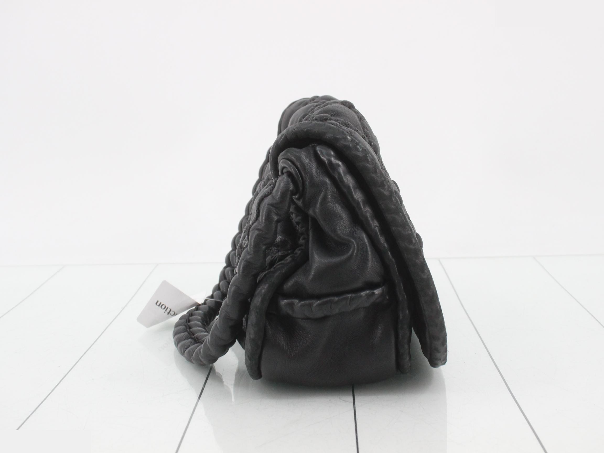 Matelassé One-Shoulder Bag, Lambskin, Series 11, Black — view 4