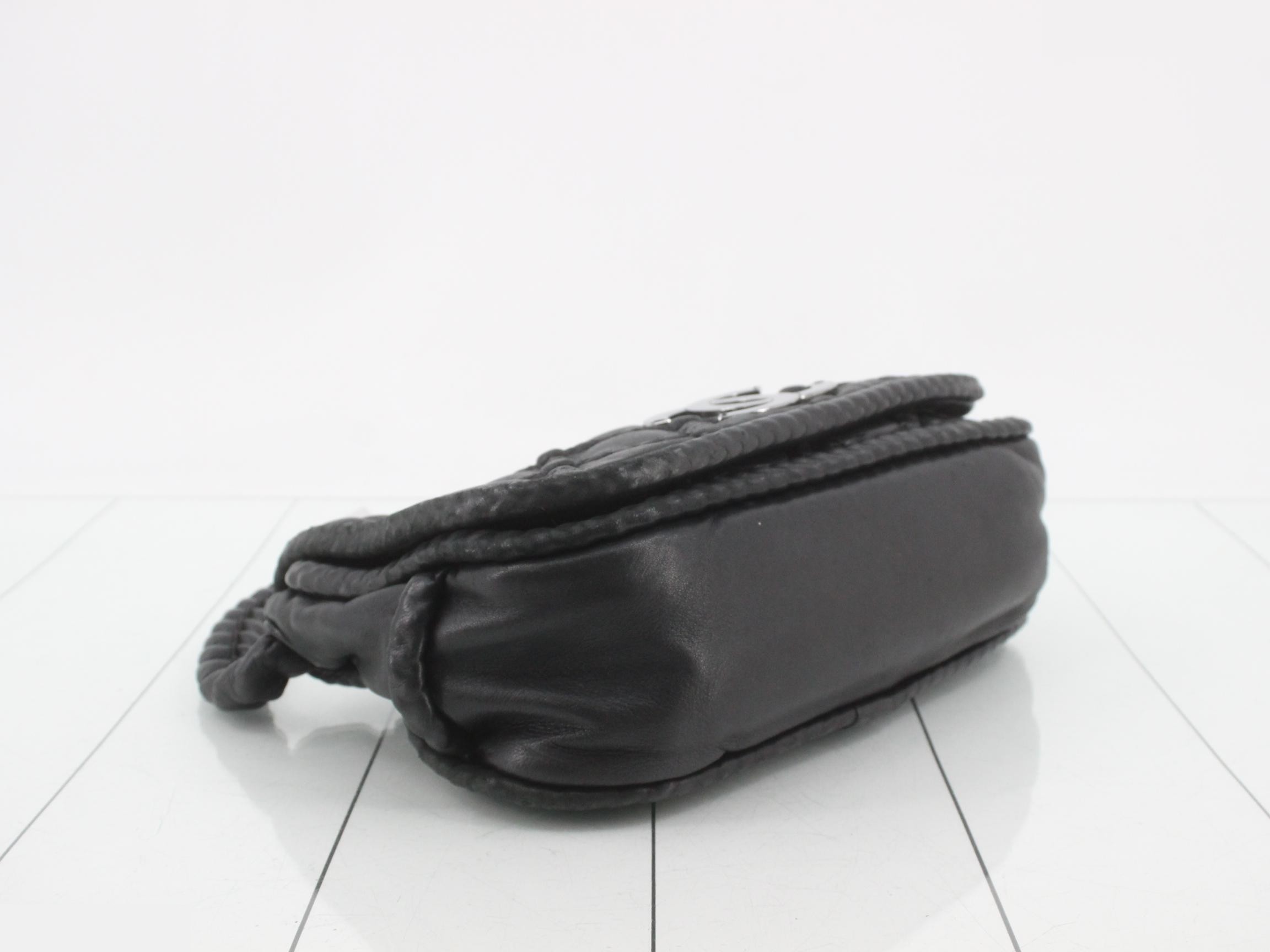 Matelassé One-Shoulder Bag, Lambskin, Series 11, Black — view 5