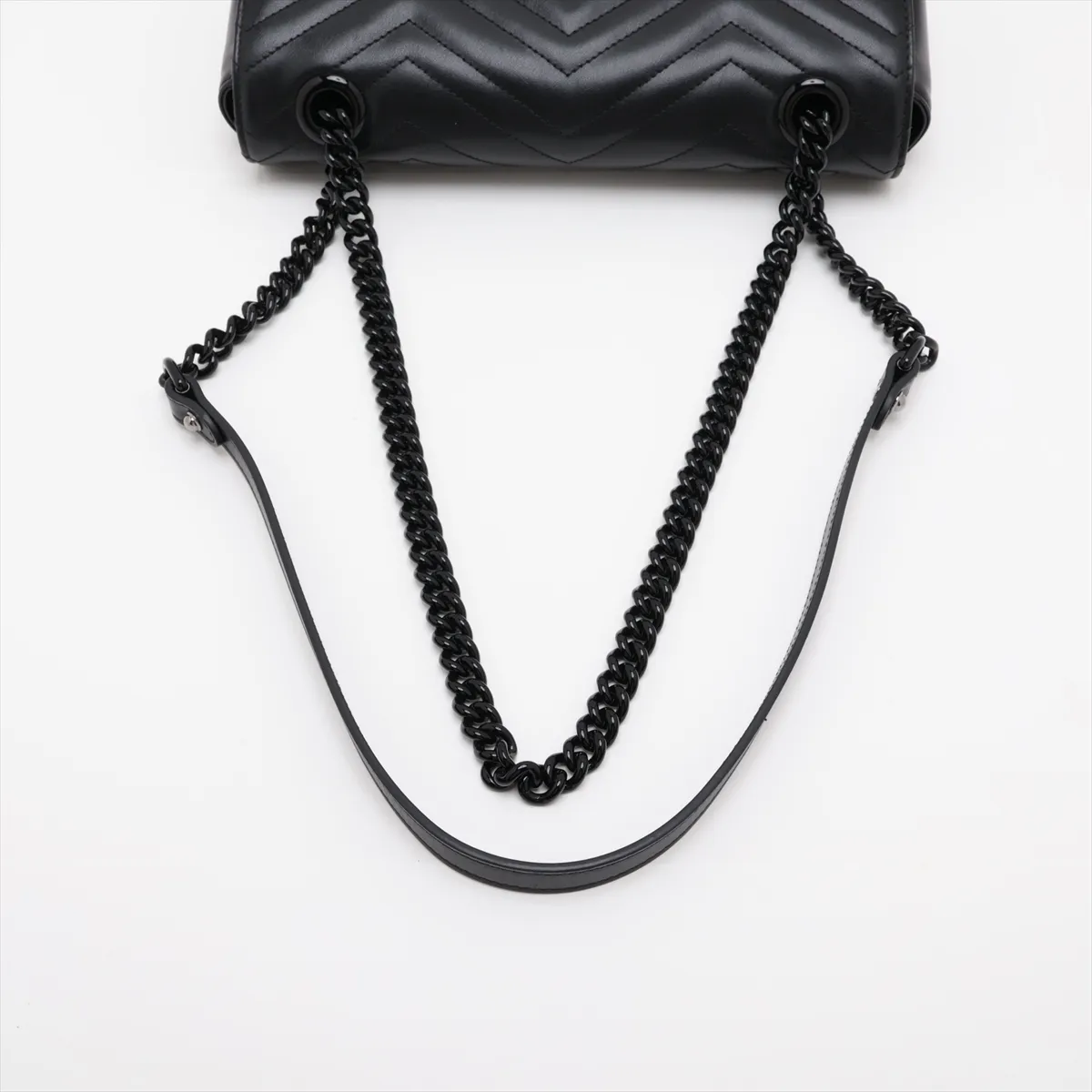GG Marmont Leather Chain Shoulder Bag, Black, 443497 — view 5