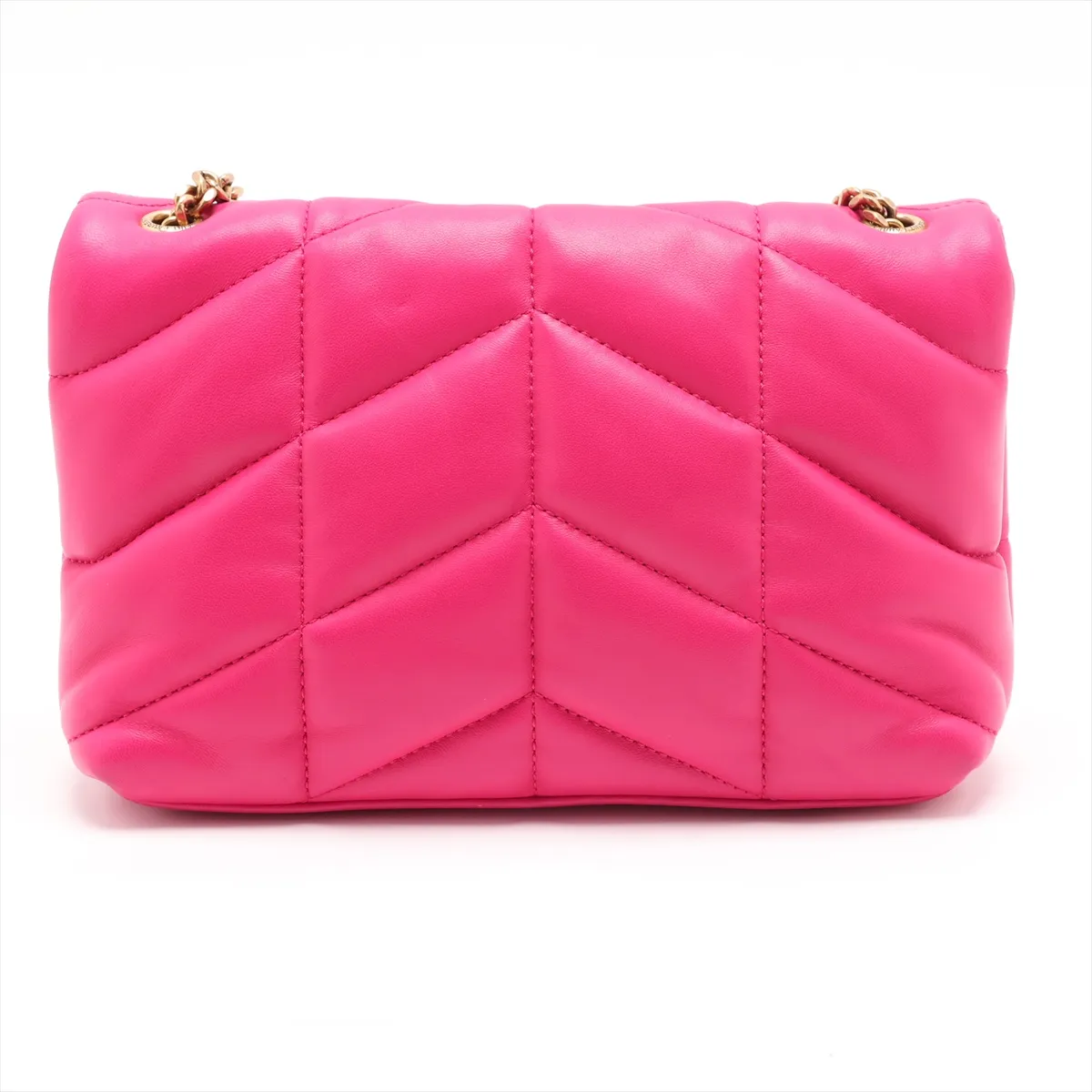 Lulu Puffer 620333 Leather Chain Shoulder Bag Pink — view 2