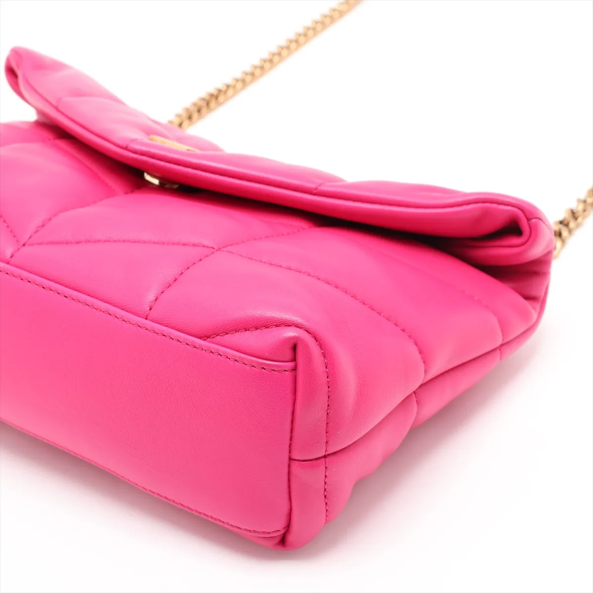Lulu Puffer 620333 Leather Chain Shoulder Bag Pink — view 3