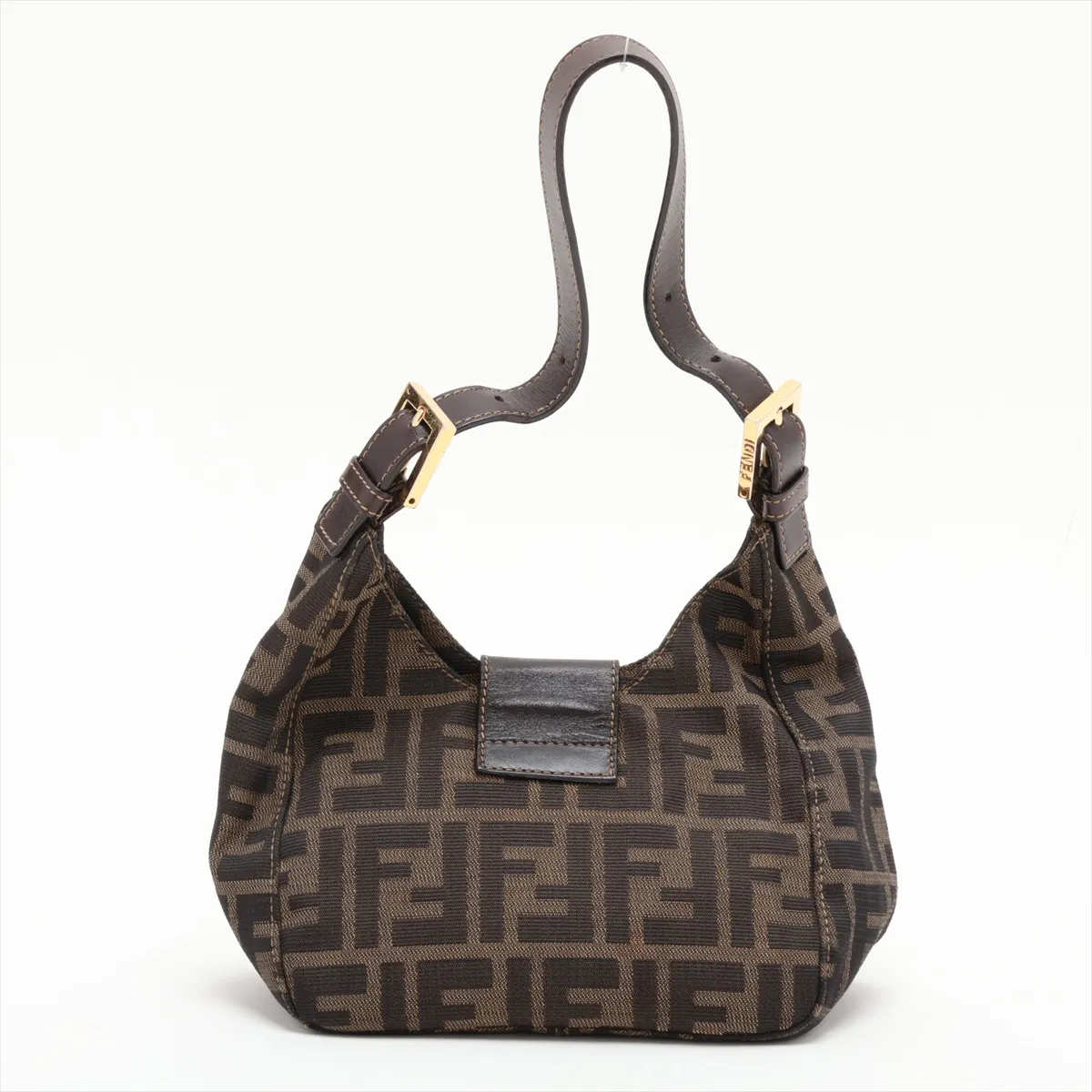 Zucca Canvas x Leather Handbag, Brown — view 2