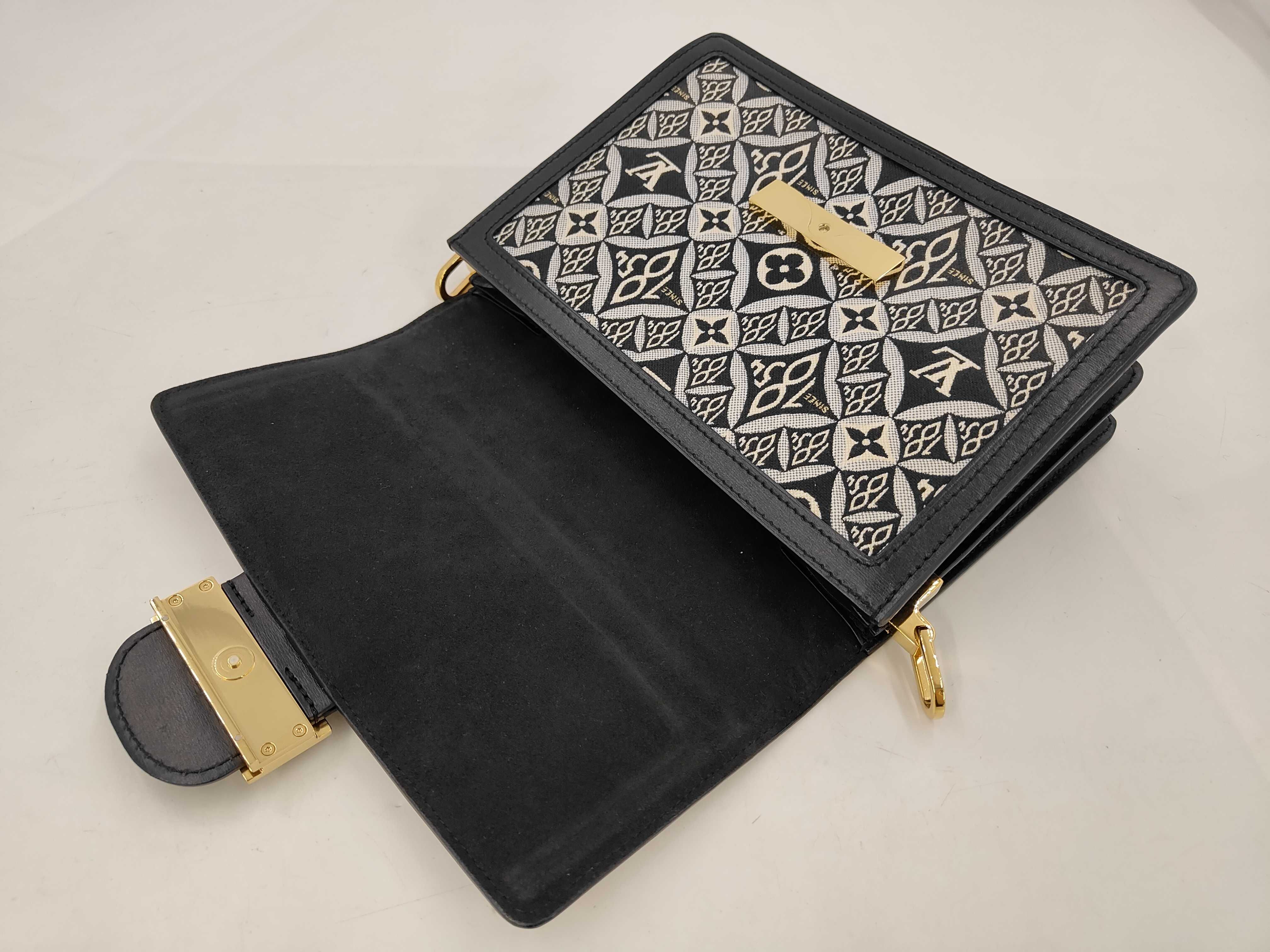 LV Dauphine MM Monogram Jacquard SINCE1854 M57211 GI3200 Black Bag — view 5