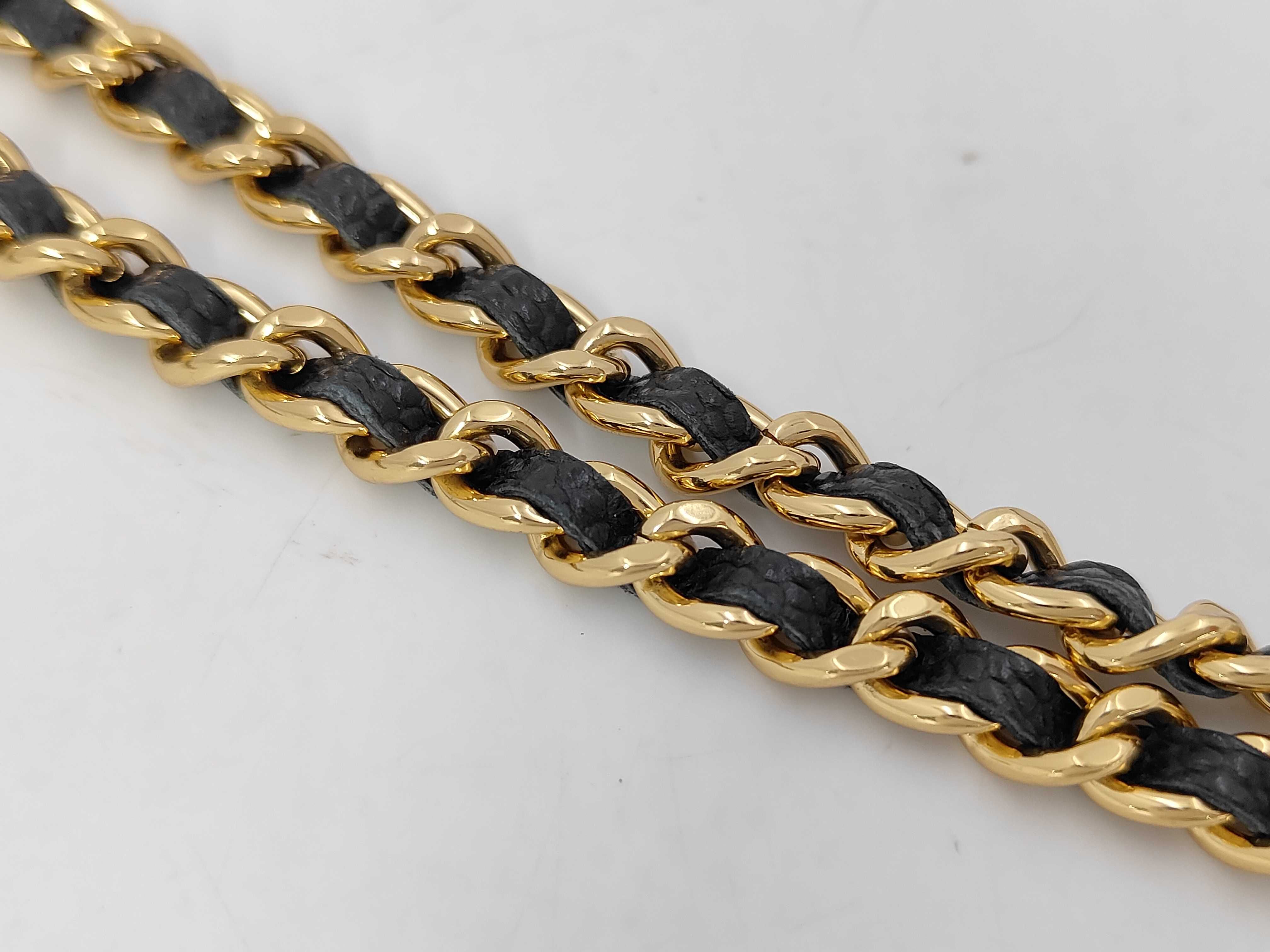 Caviar Skin Chain Wallet Chain Shoulder Bag Black (Serial Number 21) — view 6