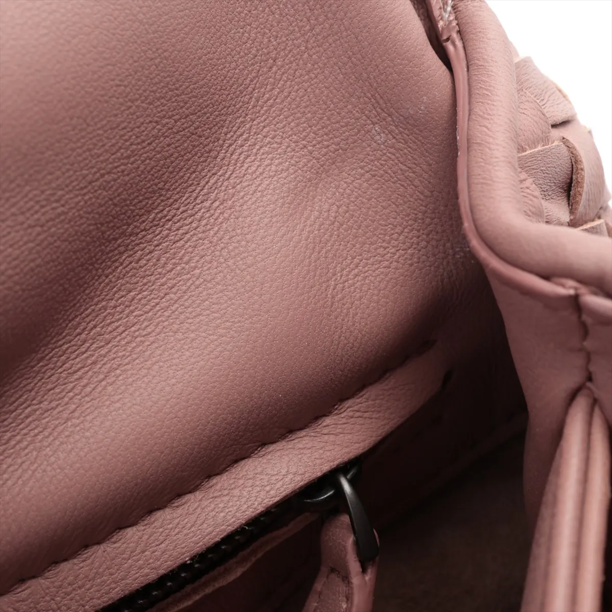 Intrecciato Olympia Leather Chain Shoulder Bag Pink — view 11