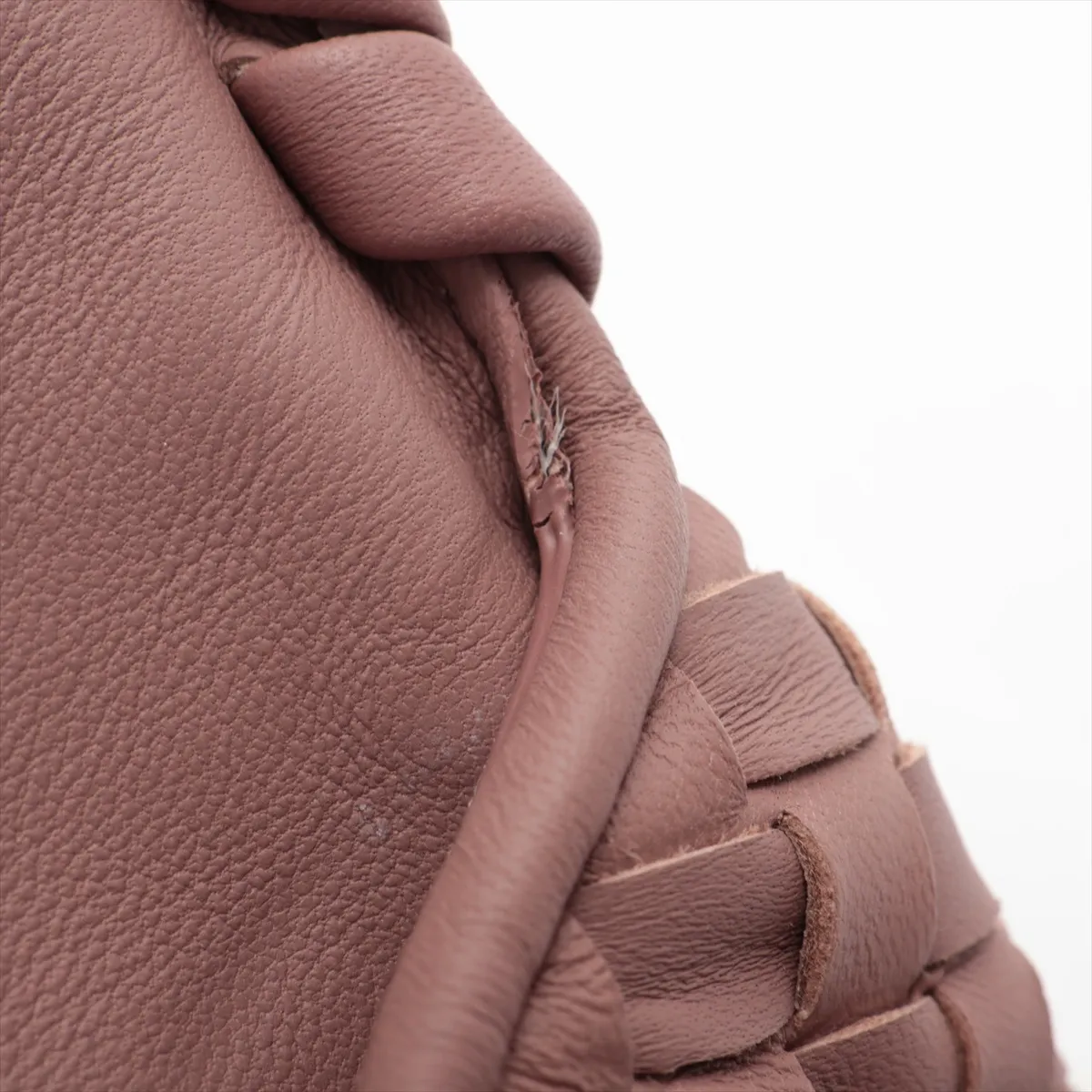 Intrecciato Olympia Leather Chain Shoulder Bag Pink — view 14