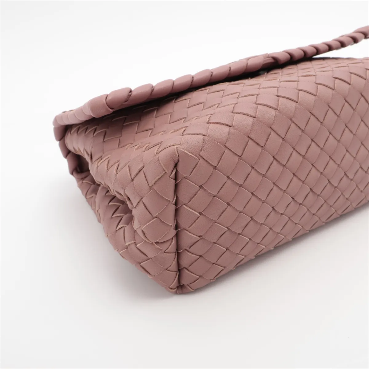 Intrecciato Olympia Leather Chain Shoulder Bag Pink — view 4