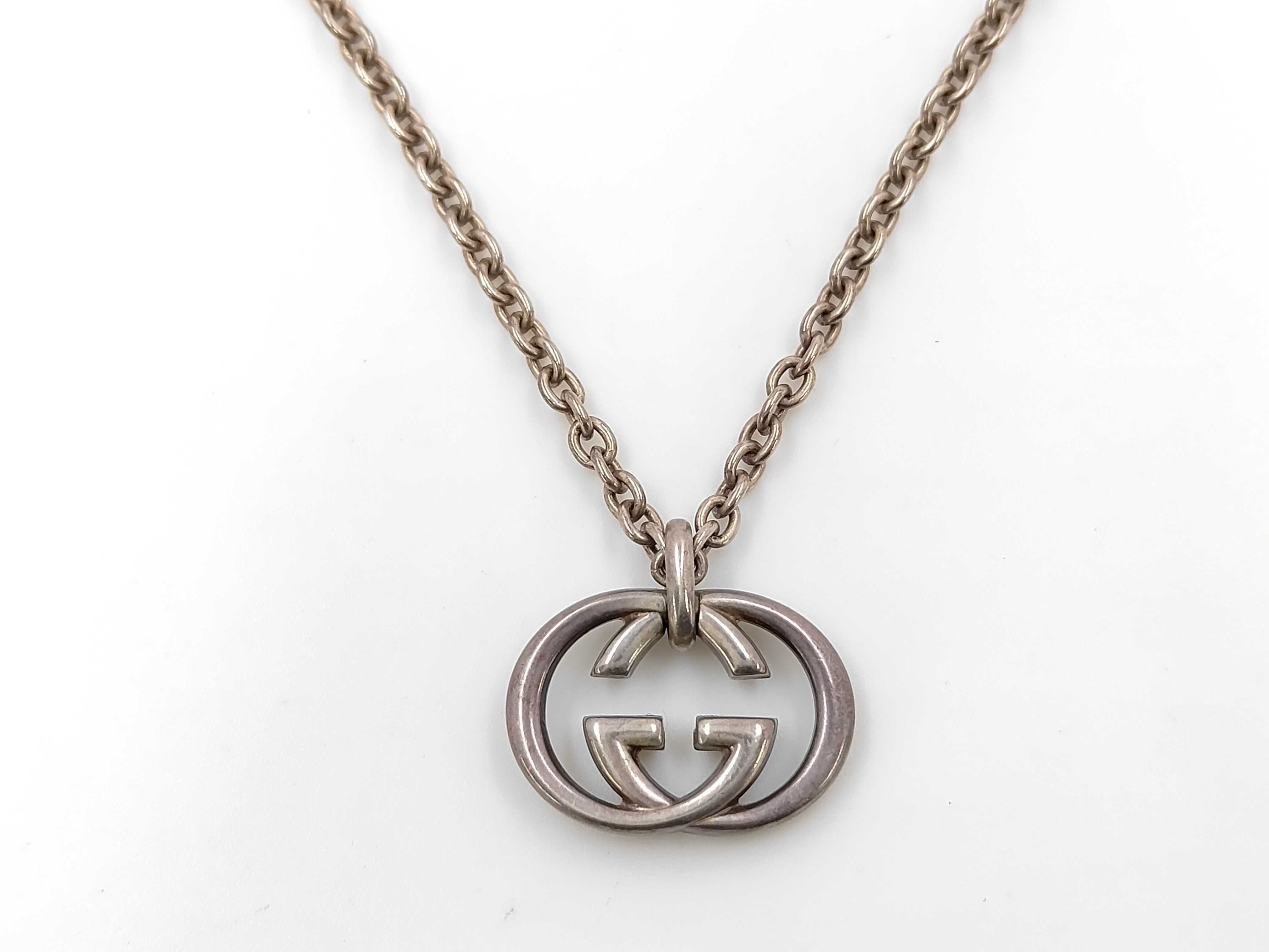 GG Interlocking Silver Necklace — view 3
