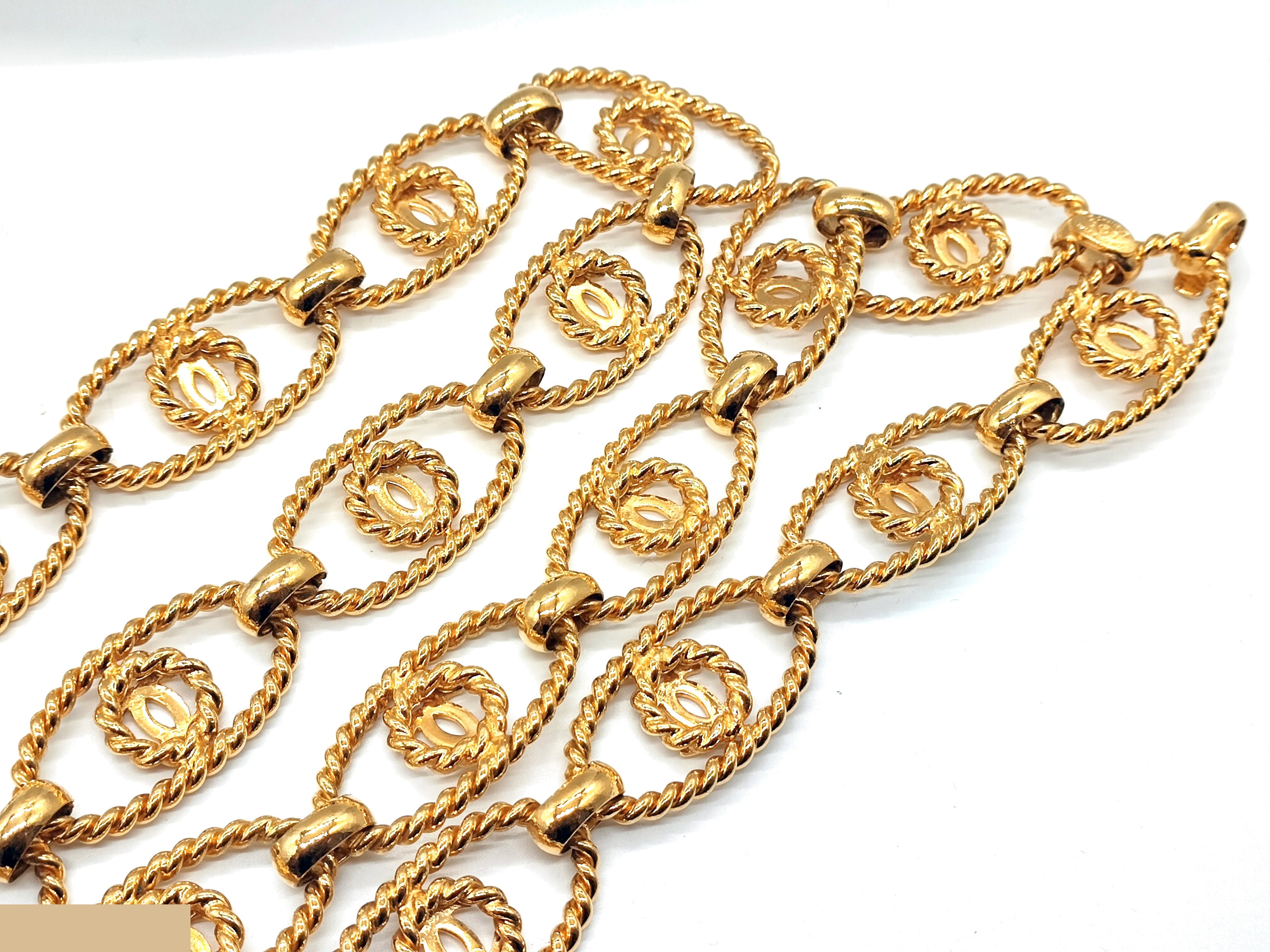 Coco Mark Big Double Chain Belt, Size 25, Total Length Approx. 90cm — view 11