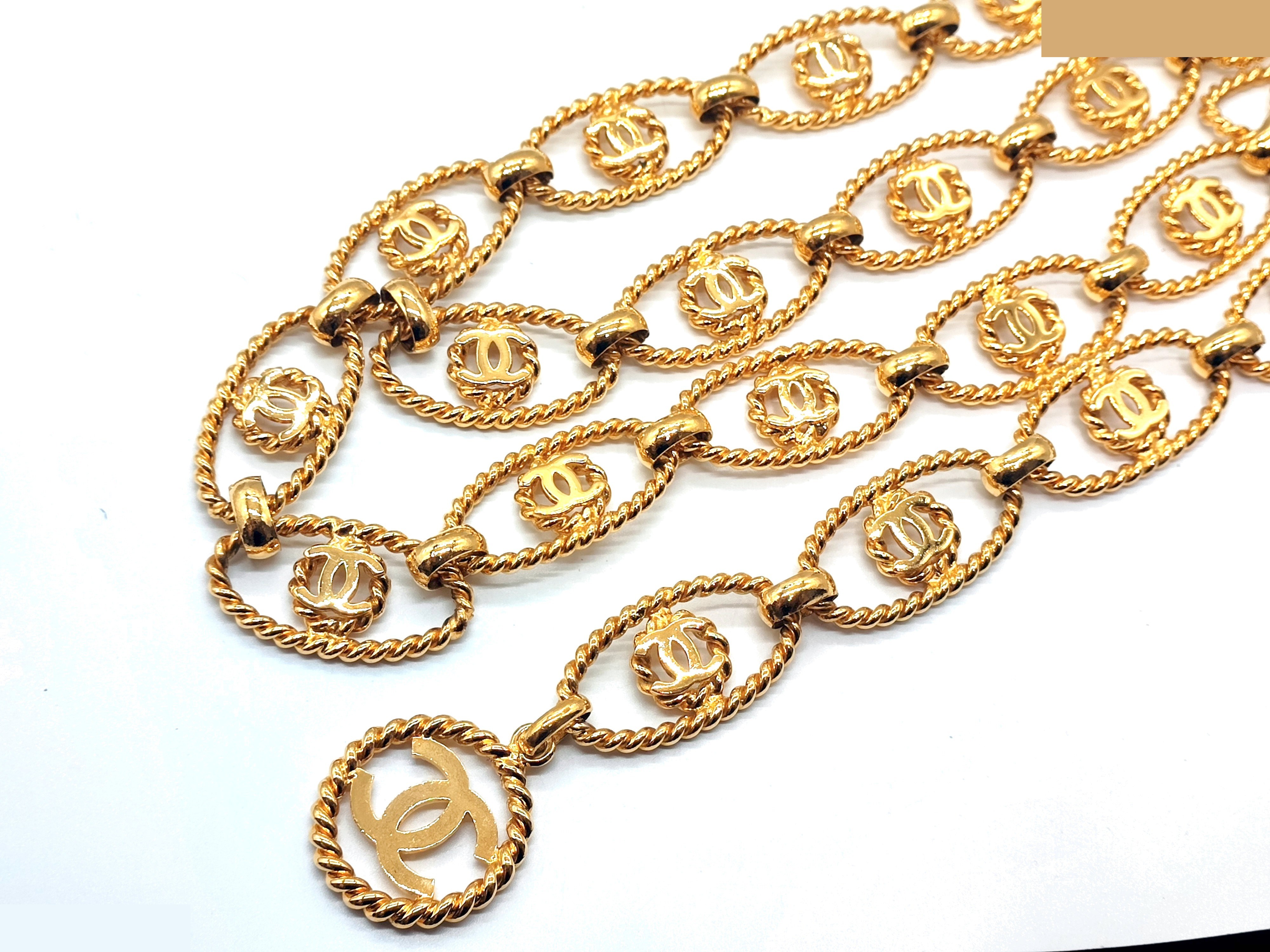 Coco Mark Big Double Chain Belt, Size 25, Total Length Approx. 90cm — view 6