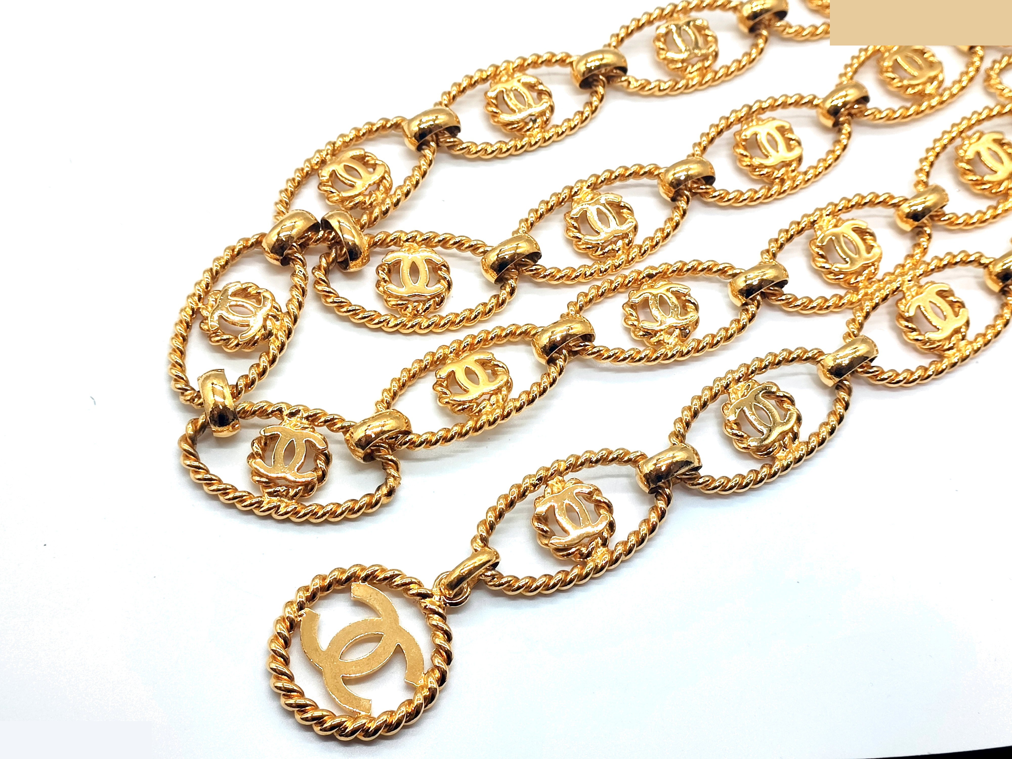Coco Mark Big Double Chain Belt, Size 25, Total Length Approx. 90cm — view 7