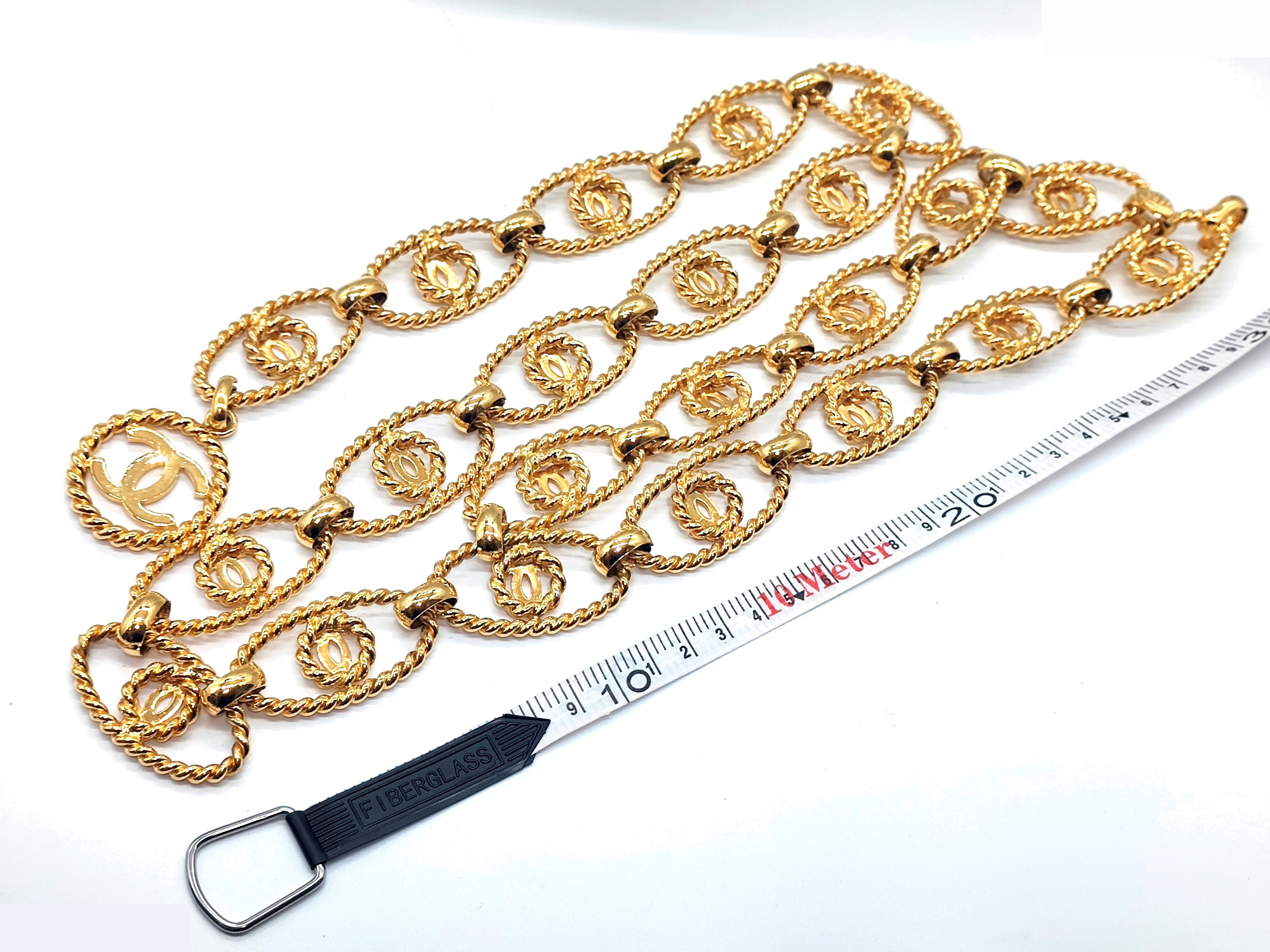 Coco Mark Big Double Chain Belt, Size 25, Total Length Approx. 90cm — view 9