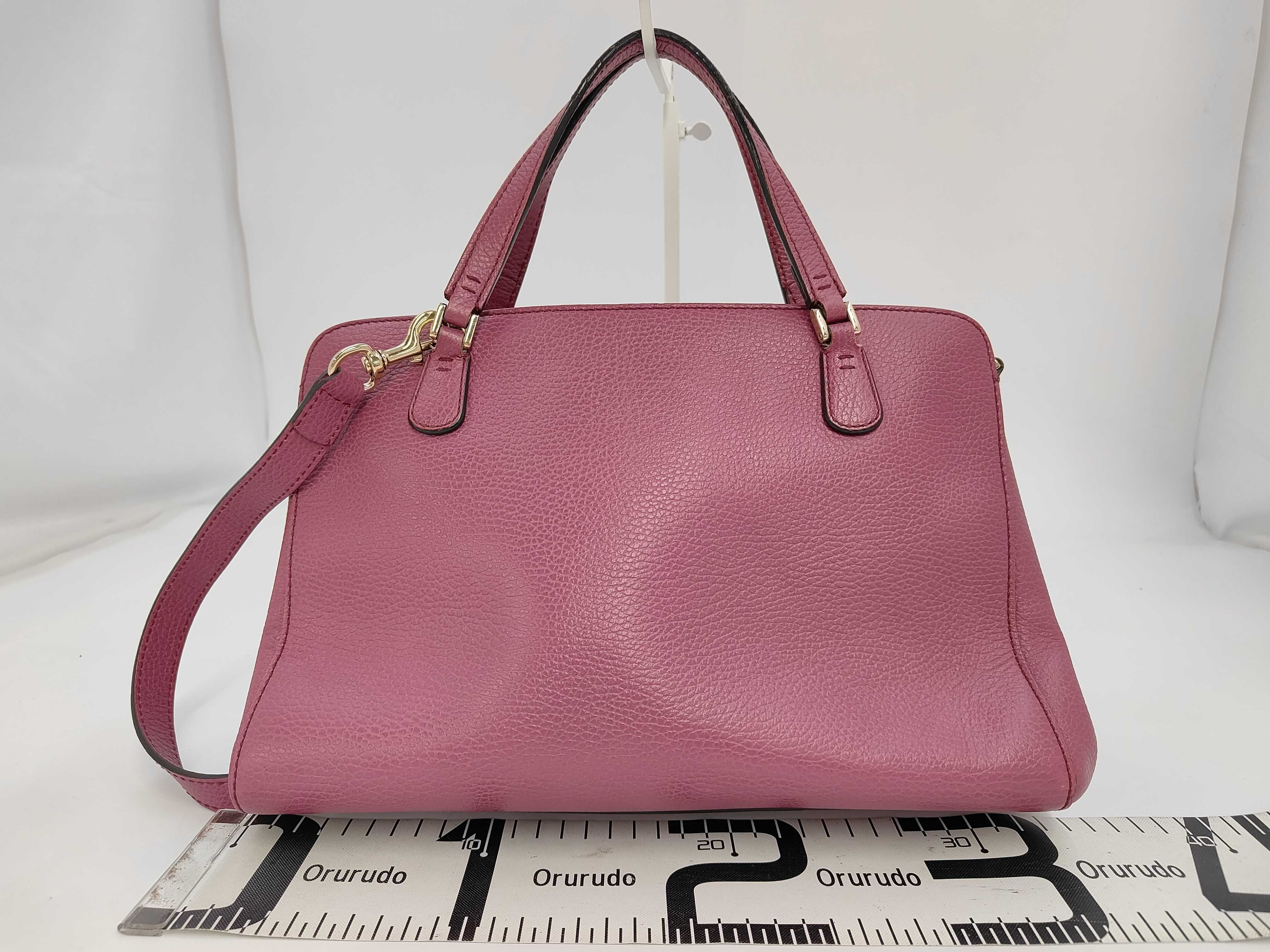 Leather 2-way Purple Handbag — view 2