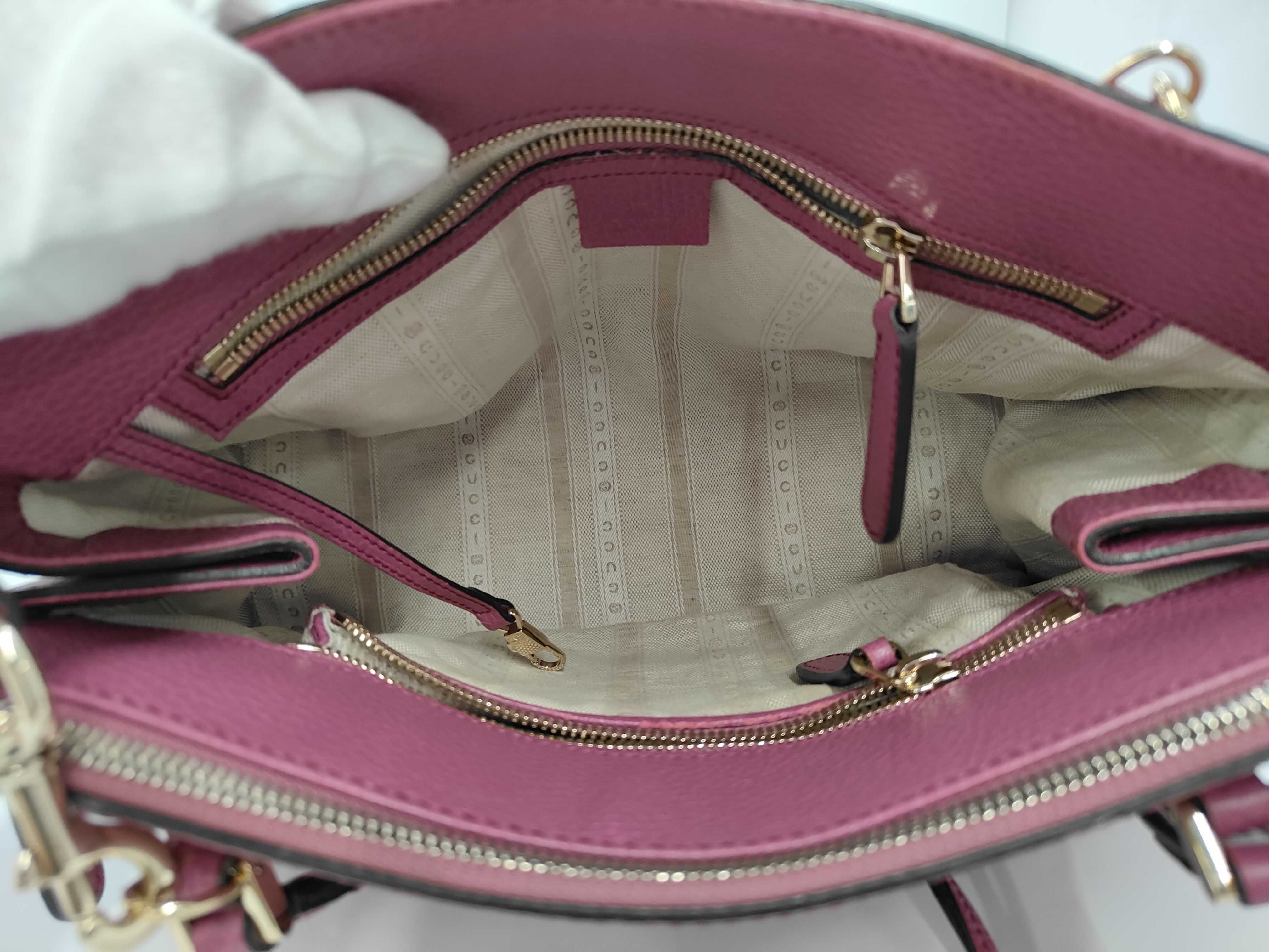Leather 2-way Purple Handbag — view 7