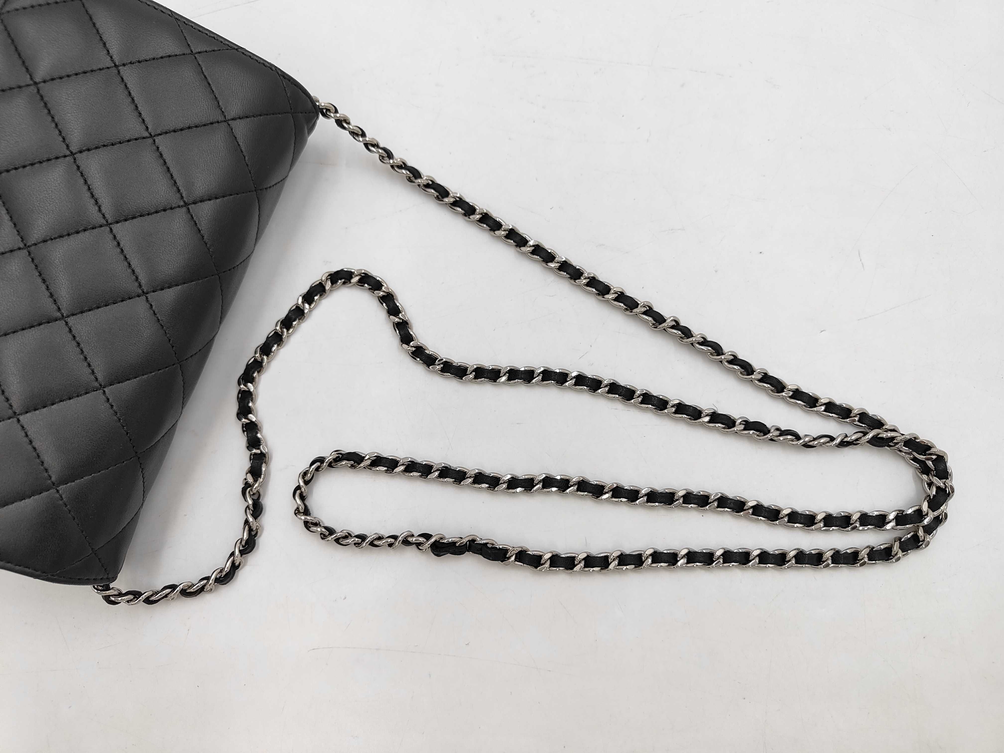 Matelassé Chain Wallet, Black with Gold Hardware, Lambskin, Women's Shoulder Bag — view 3
