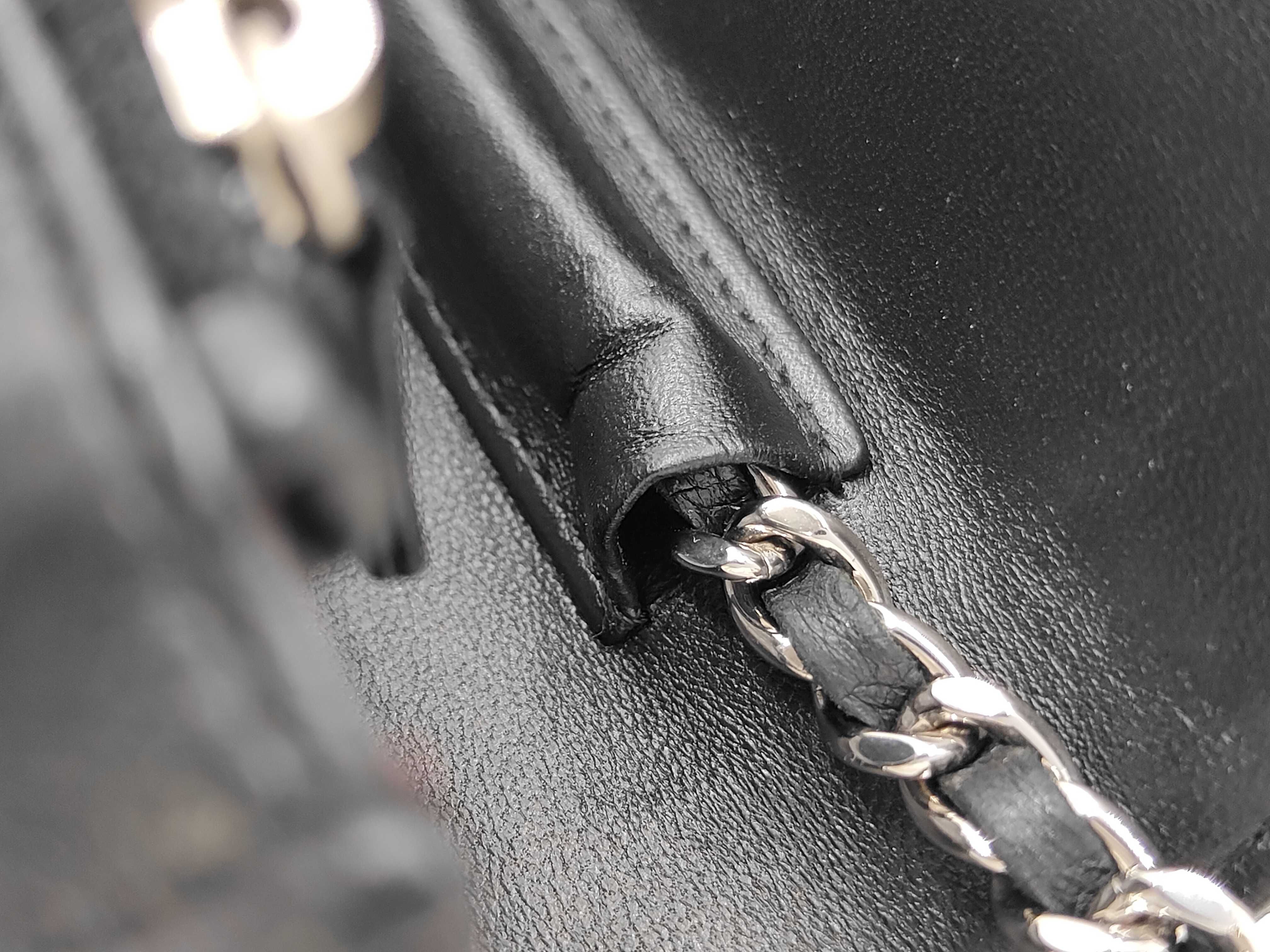 Matelassé Chain Wallet, Black with Gold Hardware, Lambskin, Women's Shoulder Bag — view 7