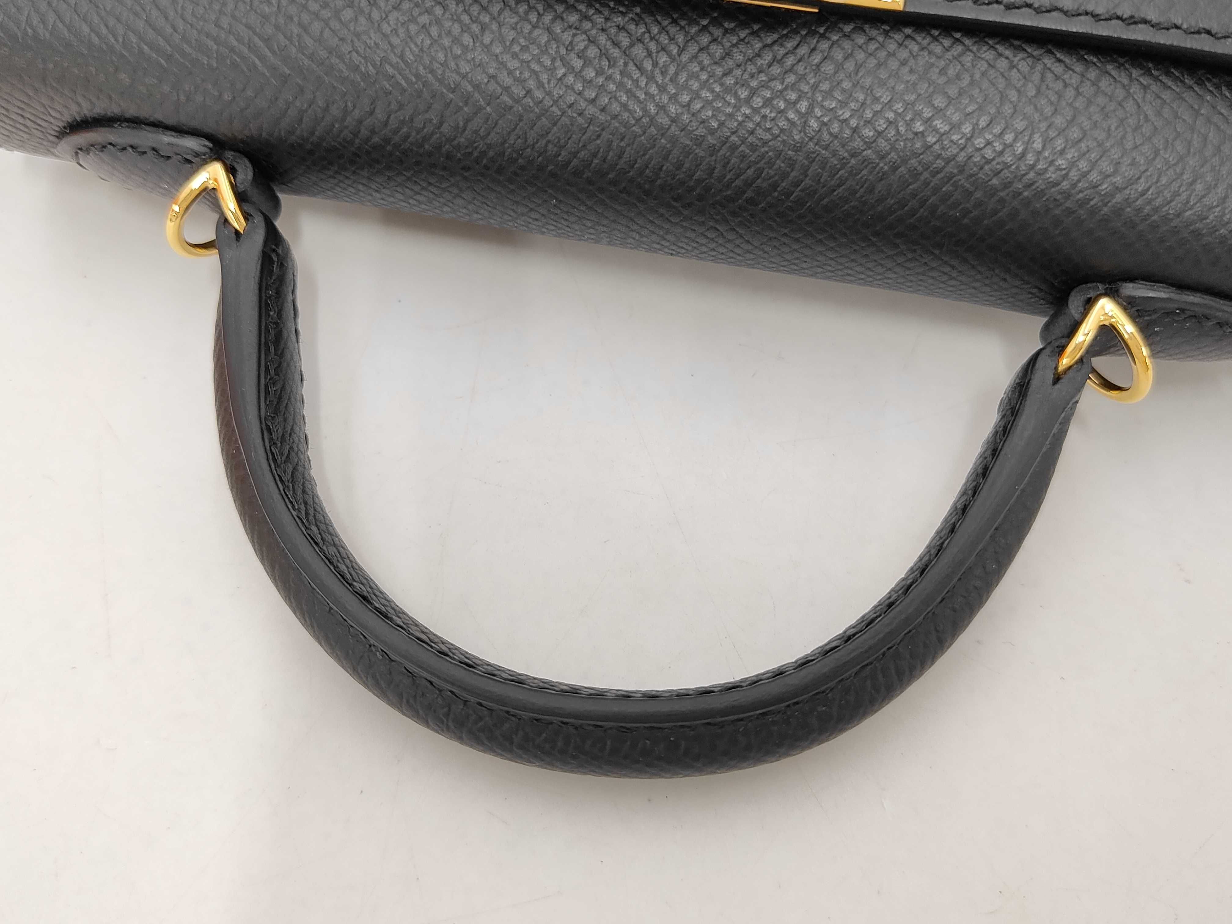 Mini Kelly Deux Black Epsom Leather Handbag with Gold Hardware (W Stamp) — view 5