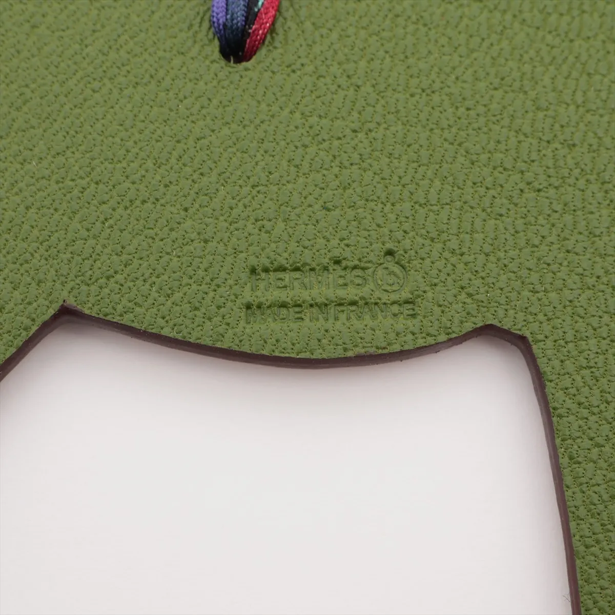 Petit H charm, leather, brown x green, — view 3