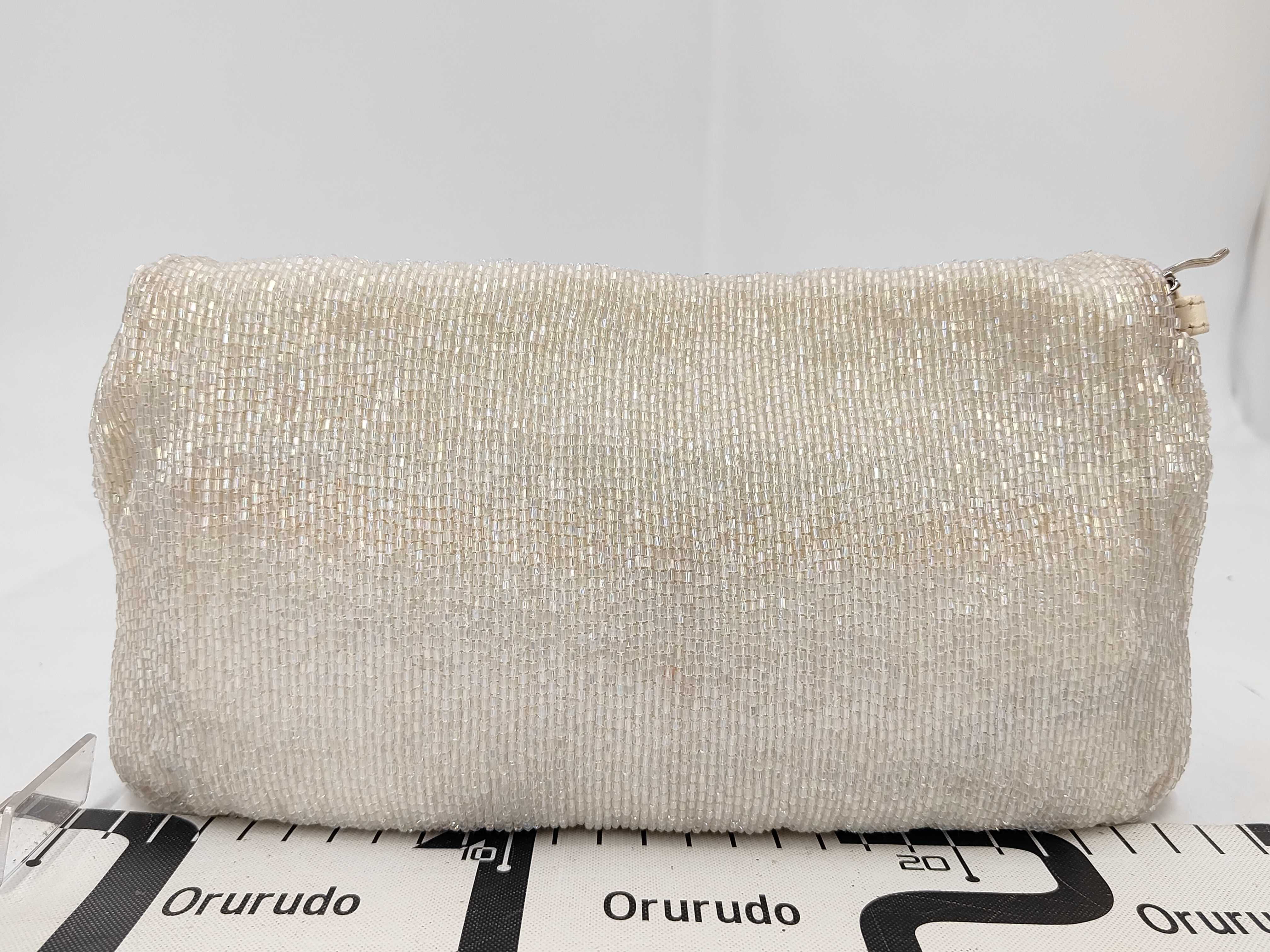 Baguette Beaded One-Shoulder Bag with FF Hardware, Silver Tone — view 2