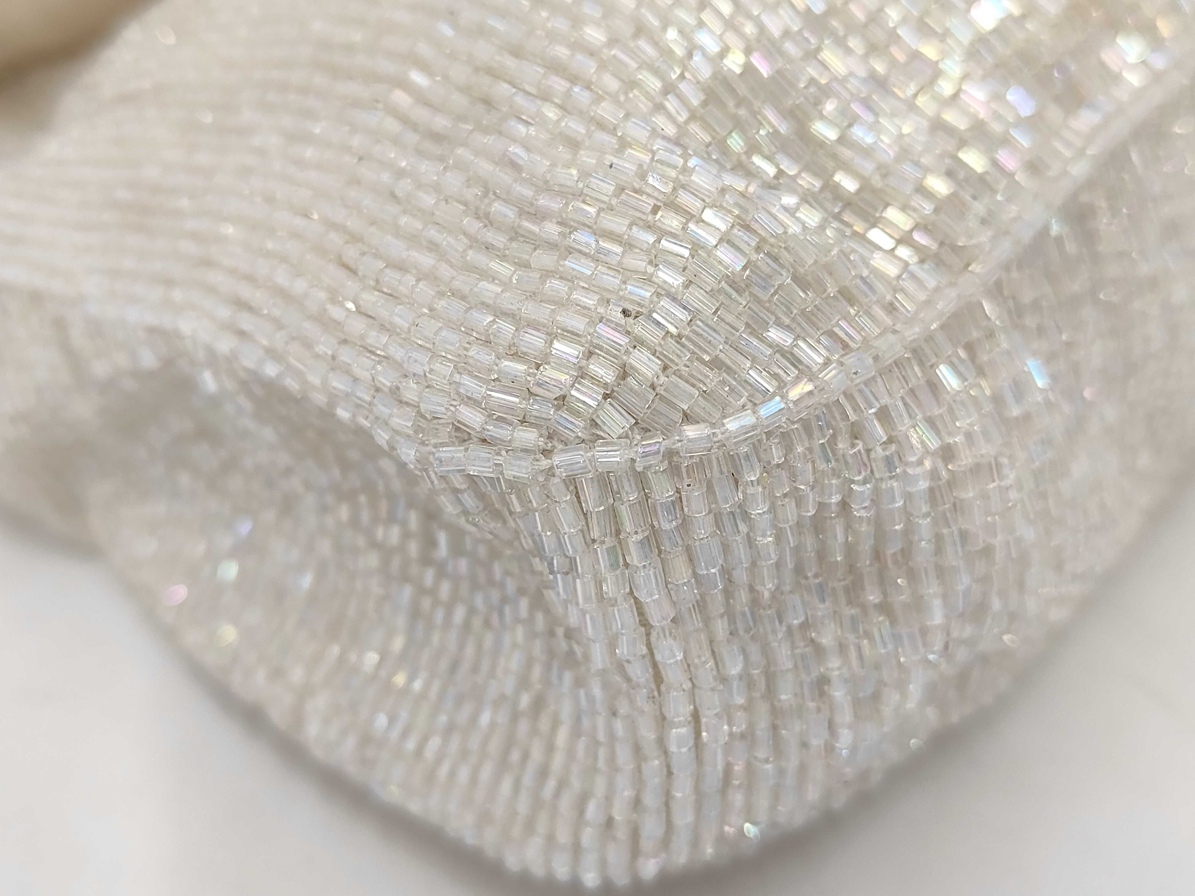 Baguette Beaded One-Shoulder Bag with FF Hardware, Silver Tone — view 3