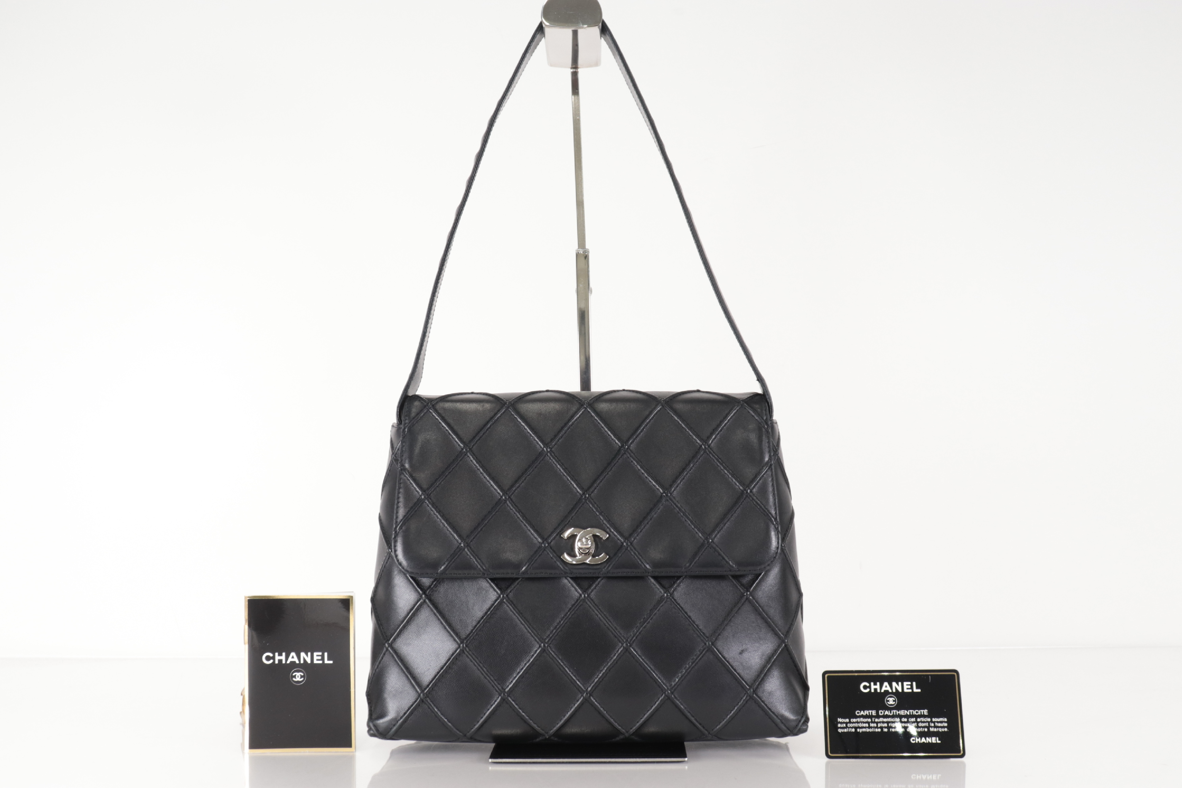 Turnlock Lambskin One-Shoulder Bag with Silver Hardware (Serial Number 6)