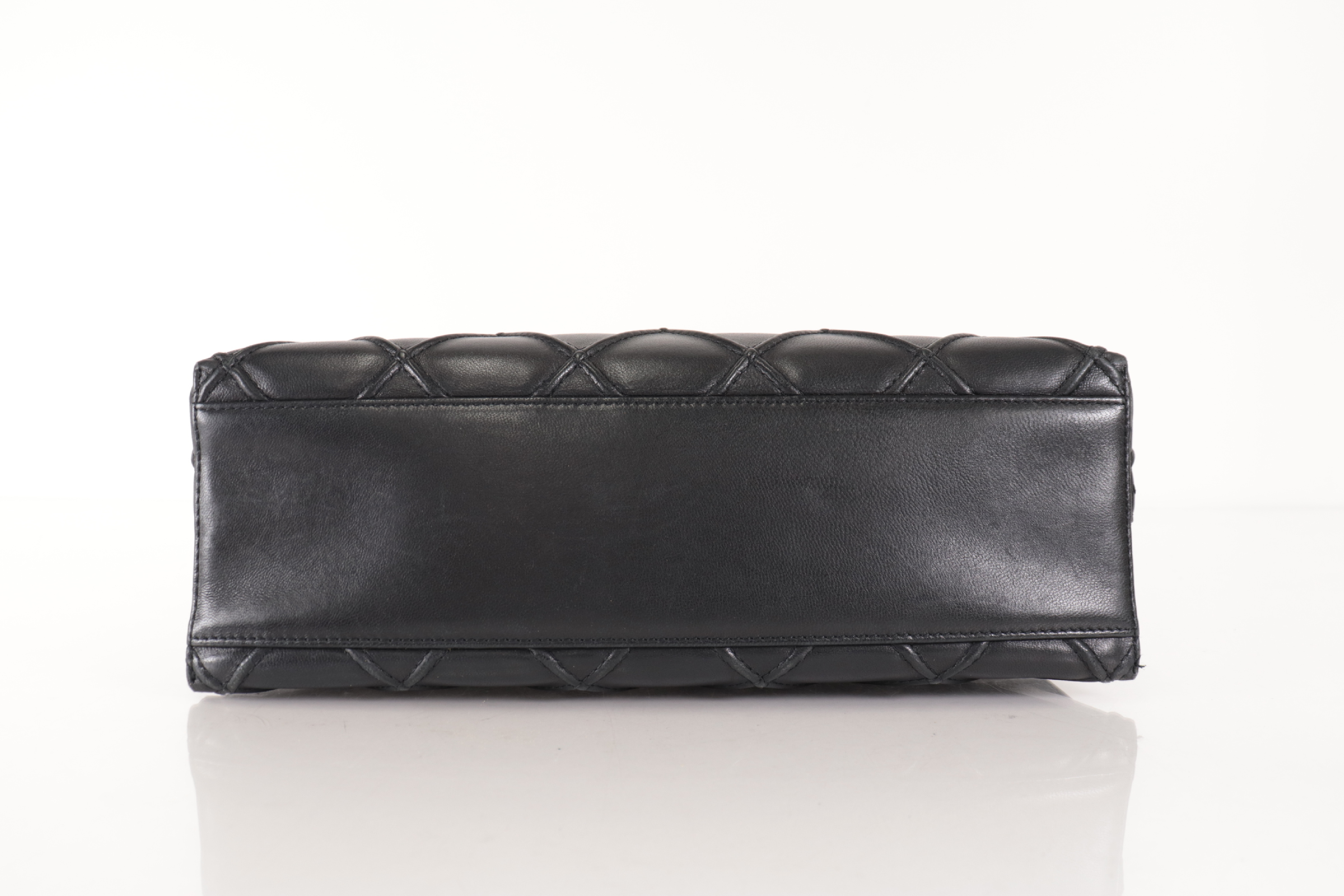 Turnlock Lambskin One-Shoulder Bag with Silver Hardware (Serial Number 6) — view 7