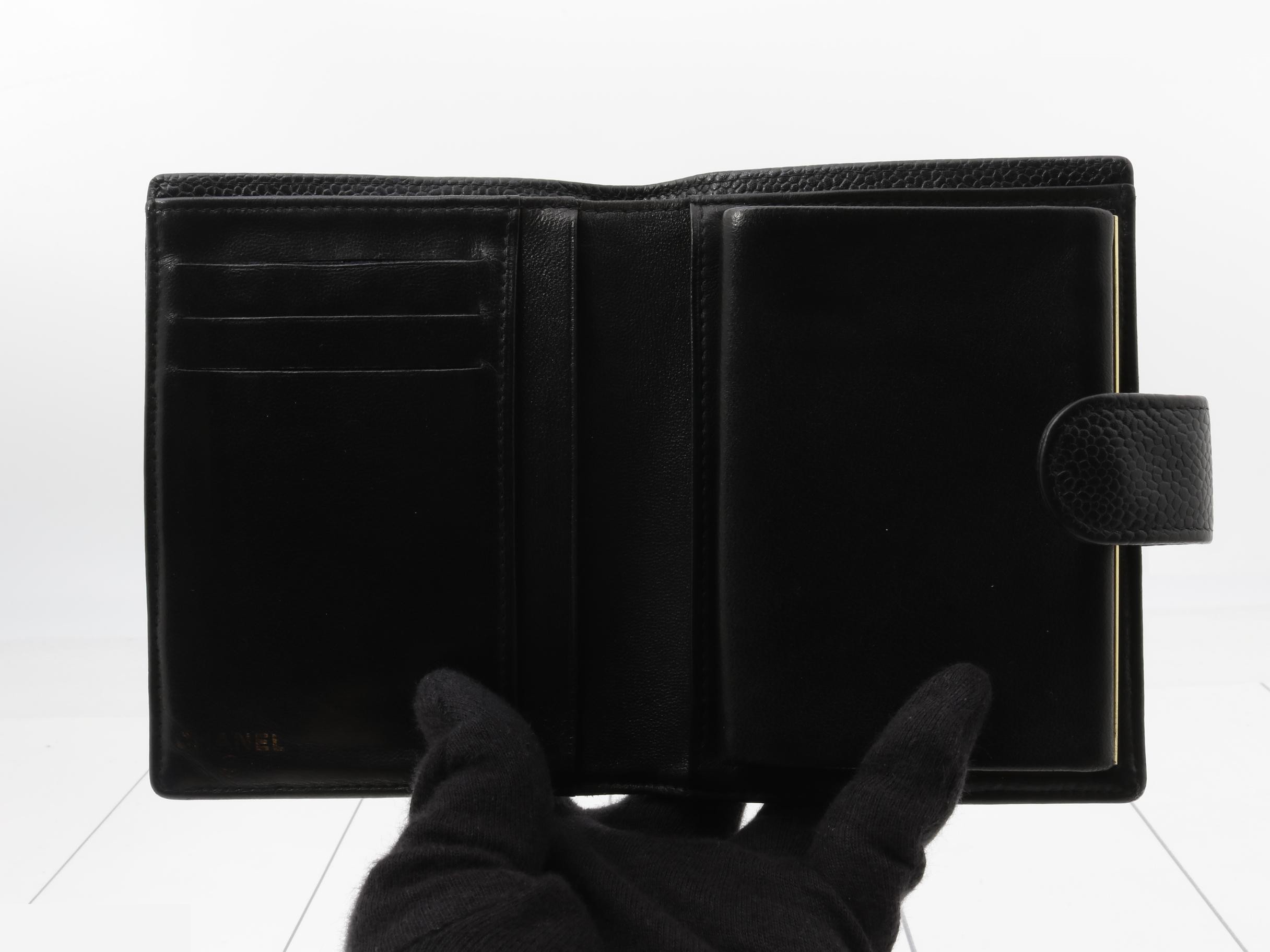 Coco Mark Bi-fold Wallet, Caviar Leather, Black, Series 6 — view 4
