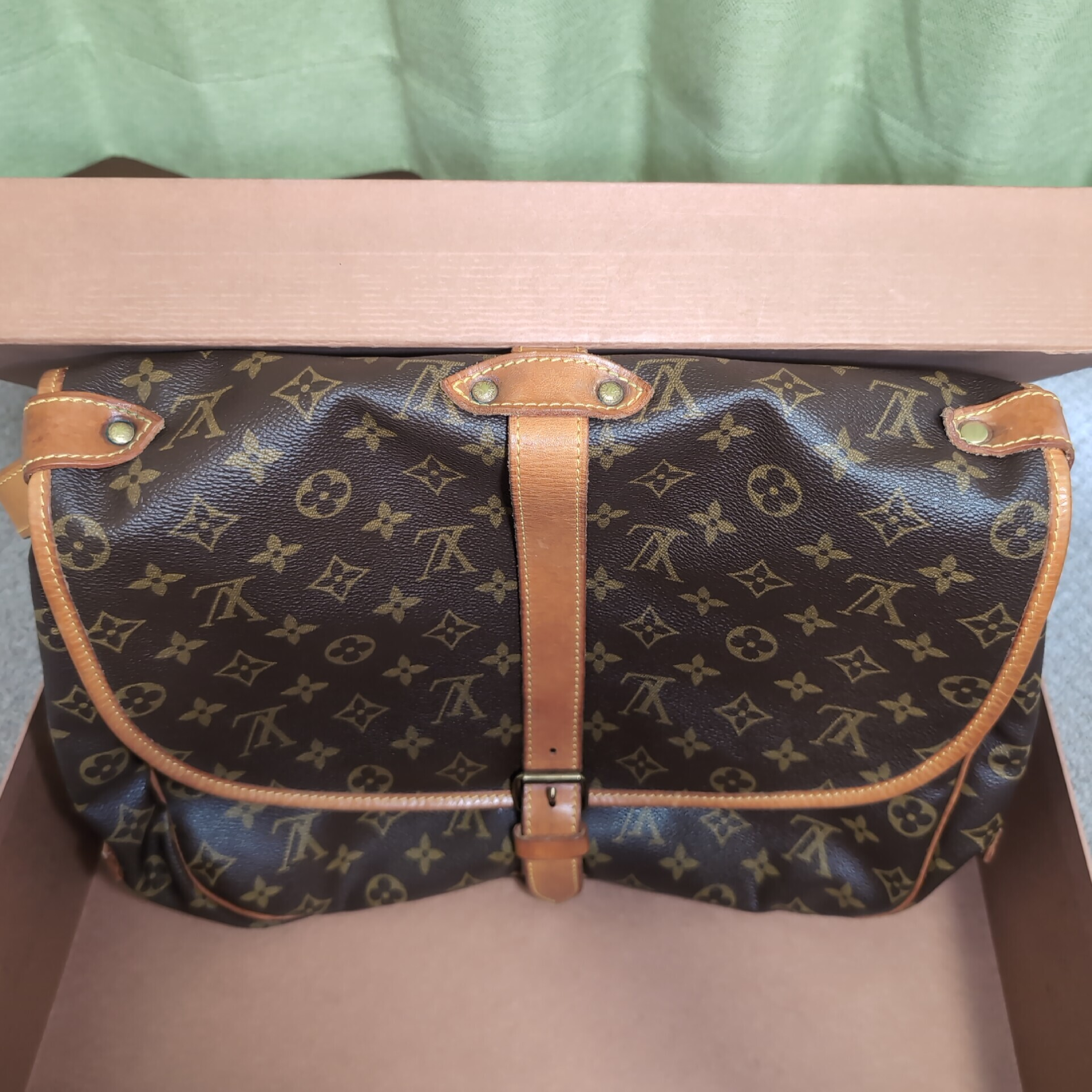 Monogram Saumur 35 M42254 Shoulder Bag with Box — view 8
