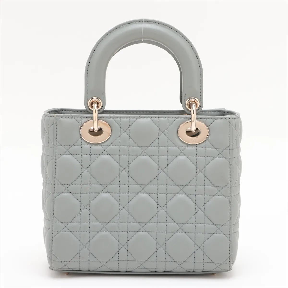 Cannage My Lady Dior Leather 2-Way Handbag, Gray — view 2