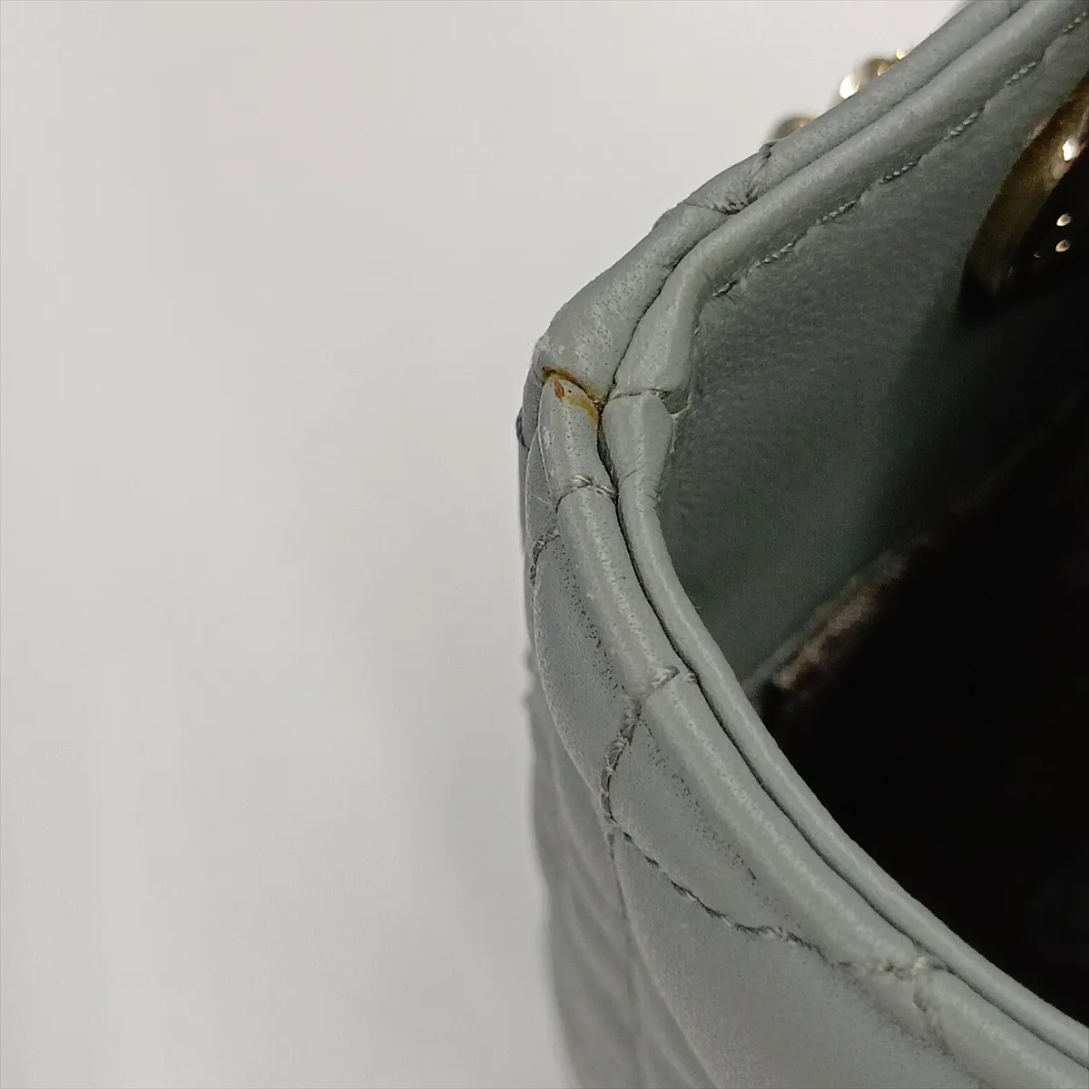 Cannage My Lady Dior Leather 2-Way Handbag, Gray — view 12