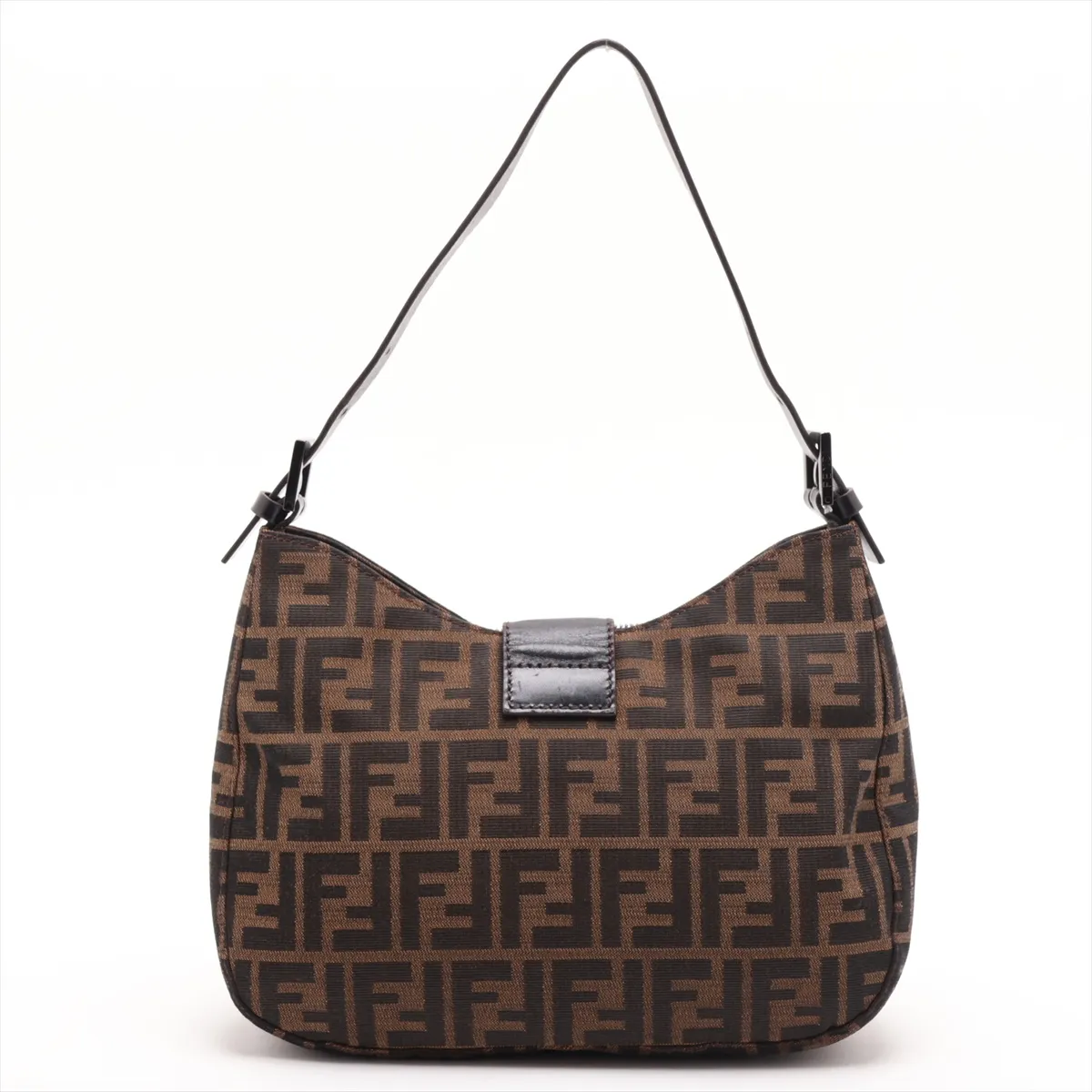 Zucca Canvas x Leather Shoulder Bag, Brown — view 2
